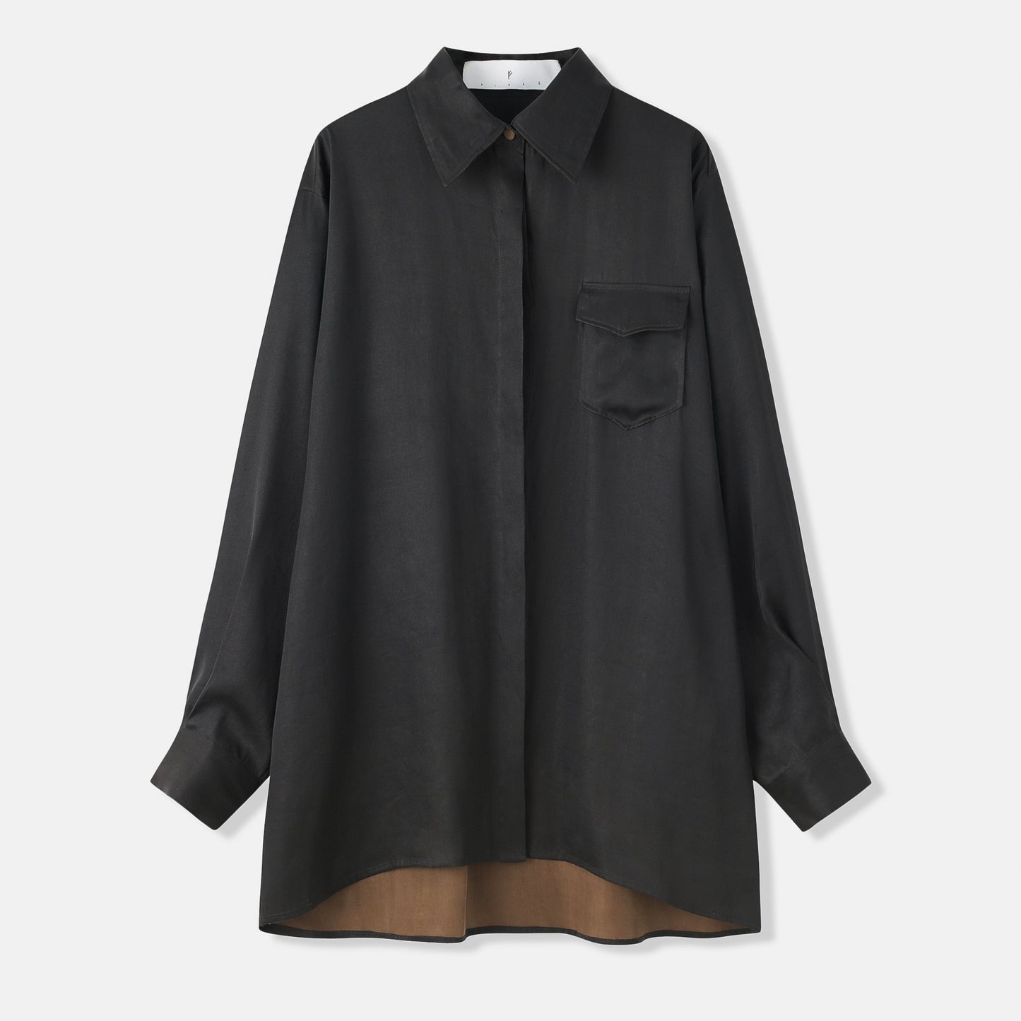 Button-Up Tea Silk Shirt