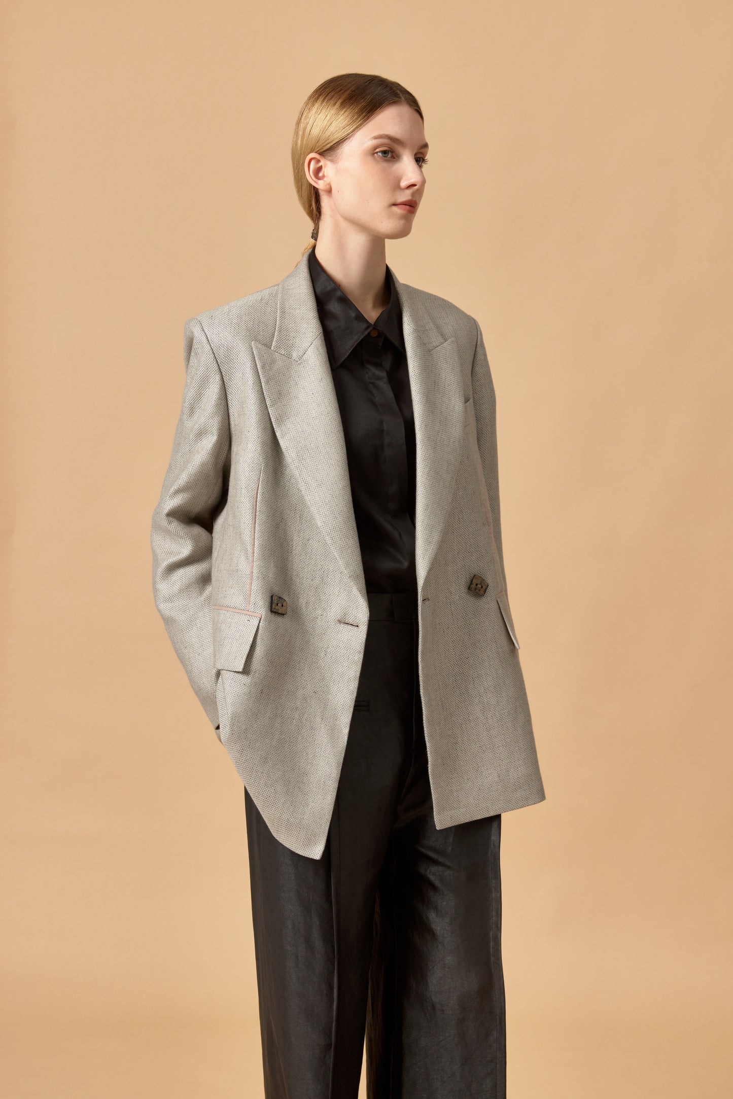 Long Linen Blazer