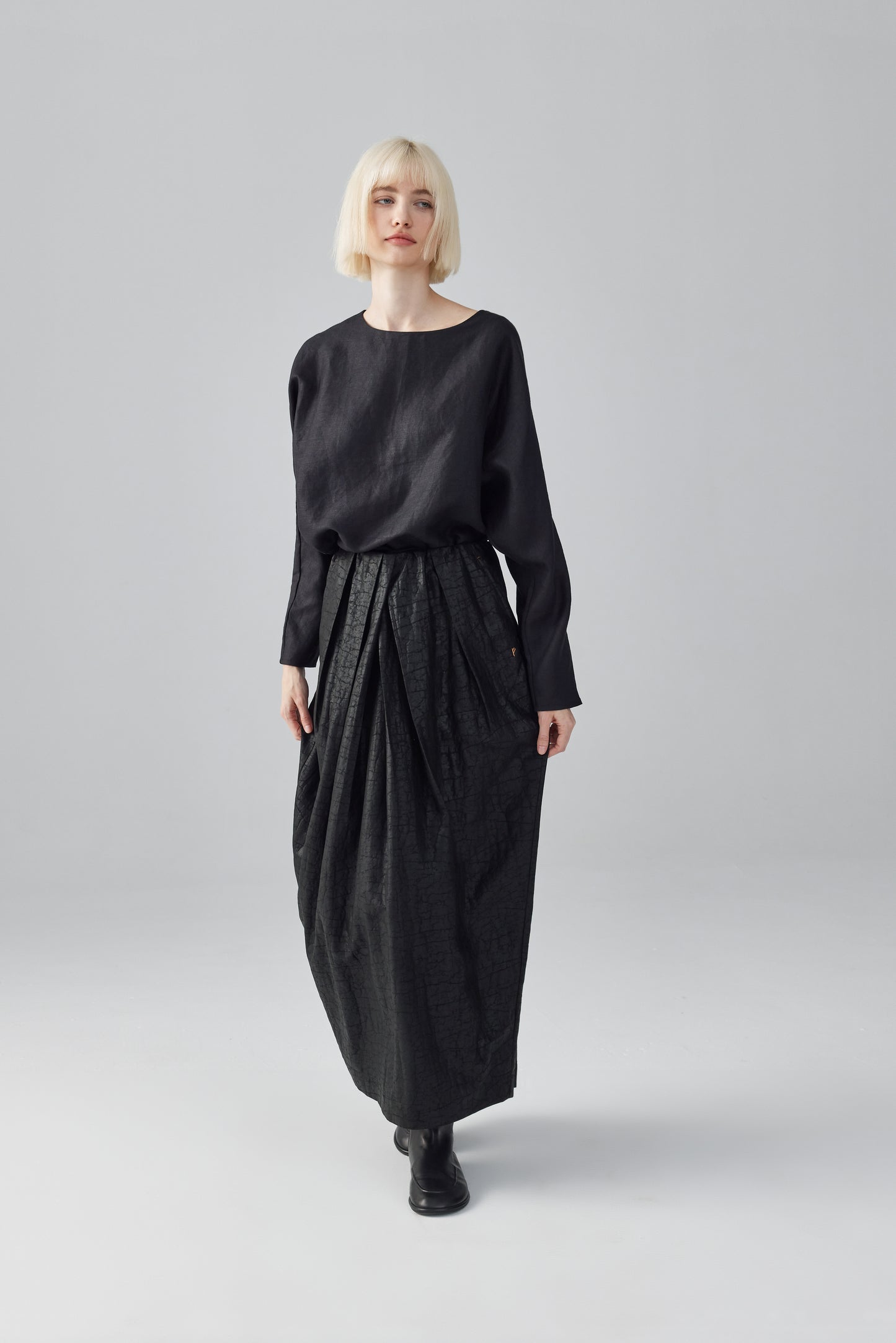 Black Linen Top