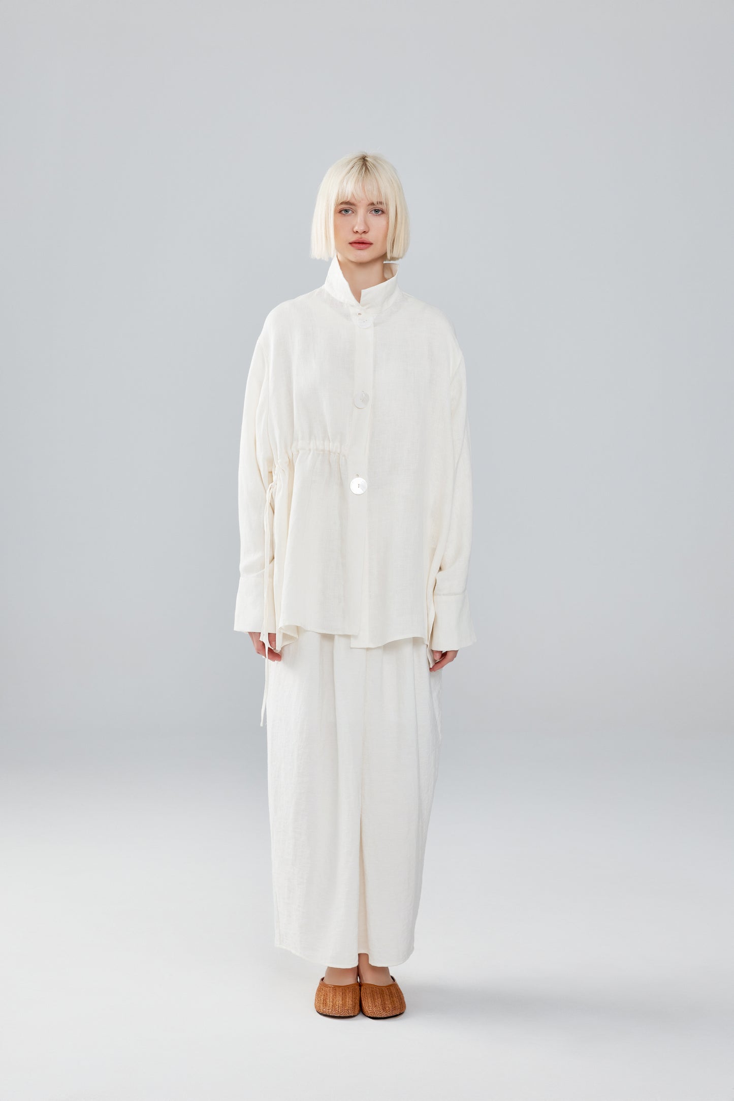 Black Linen Button-up