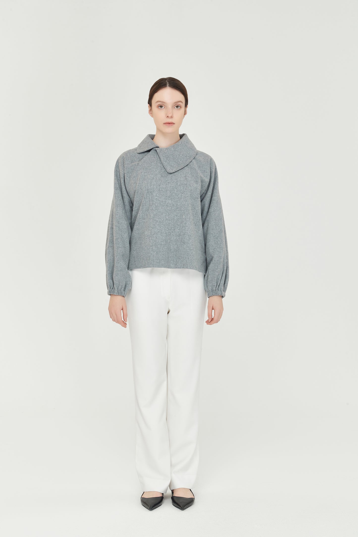 Lapel Collar Loden Top