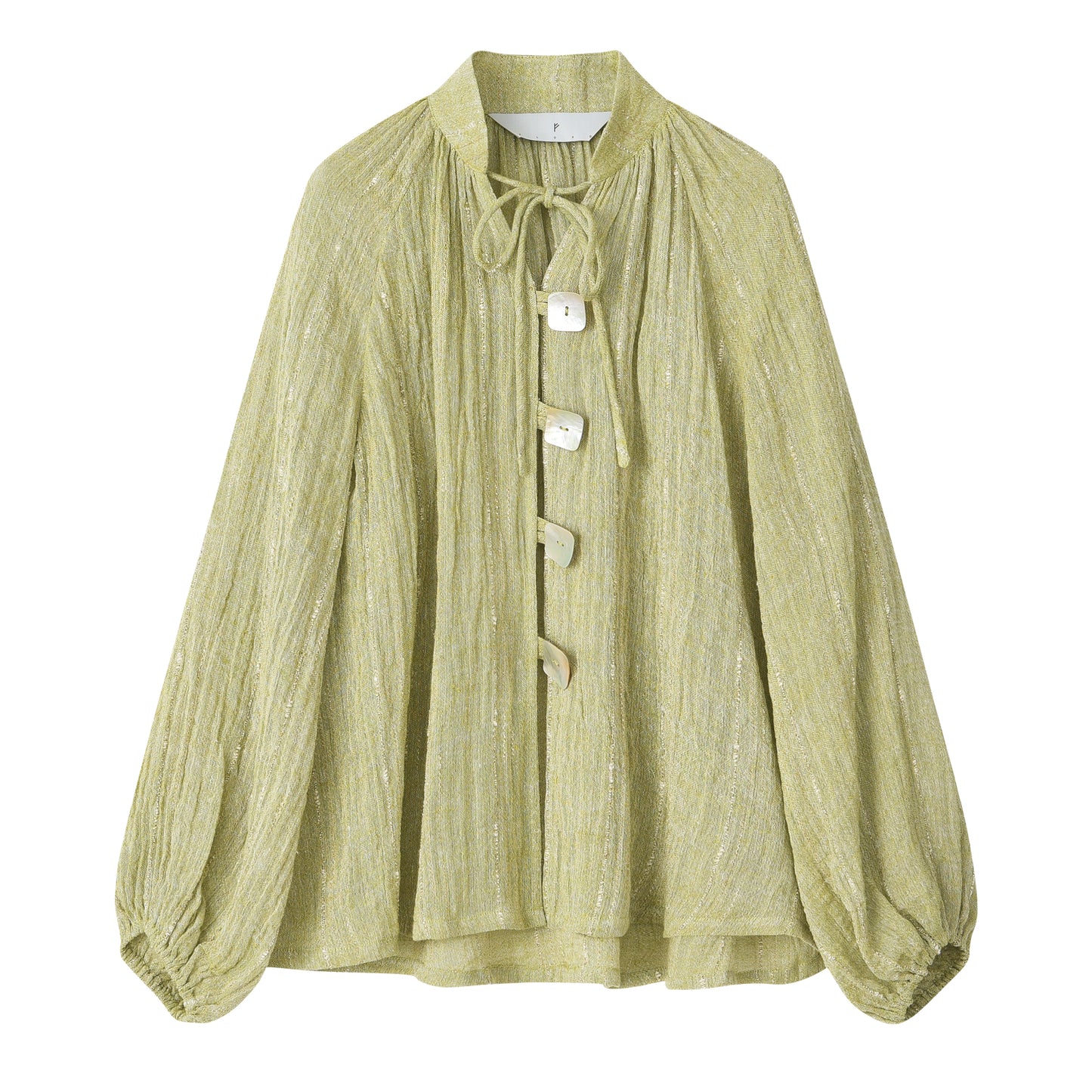 Green Linen Blouse