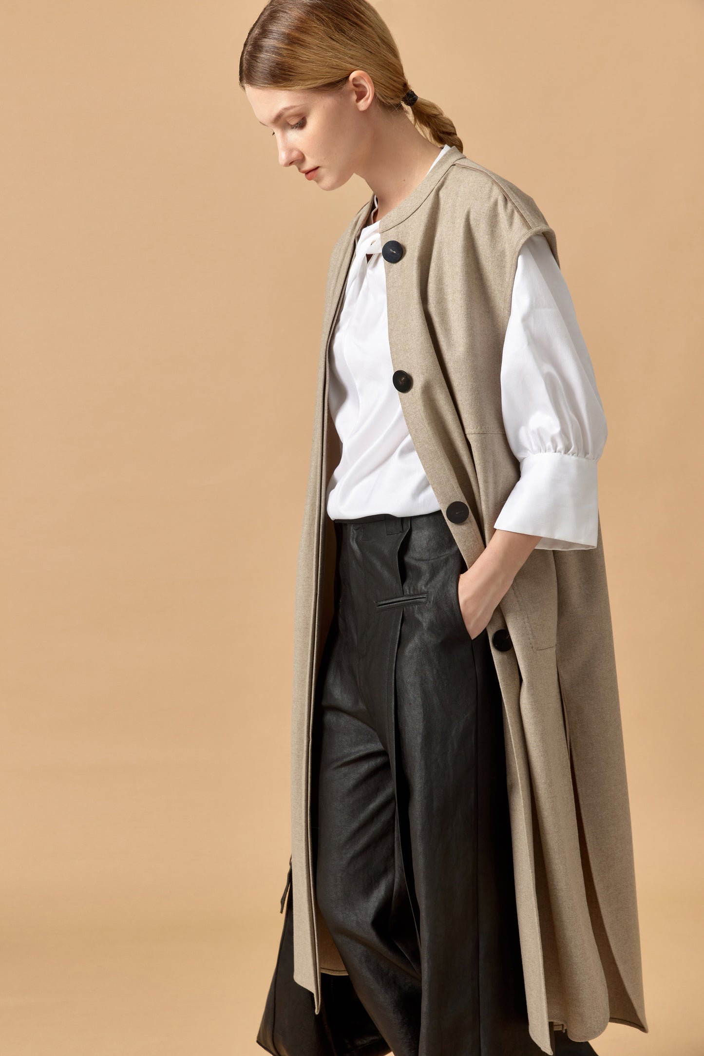 Round-Neck Loden Coat Dress