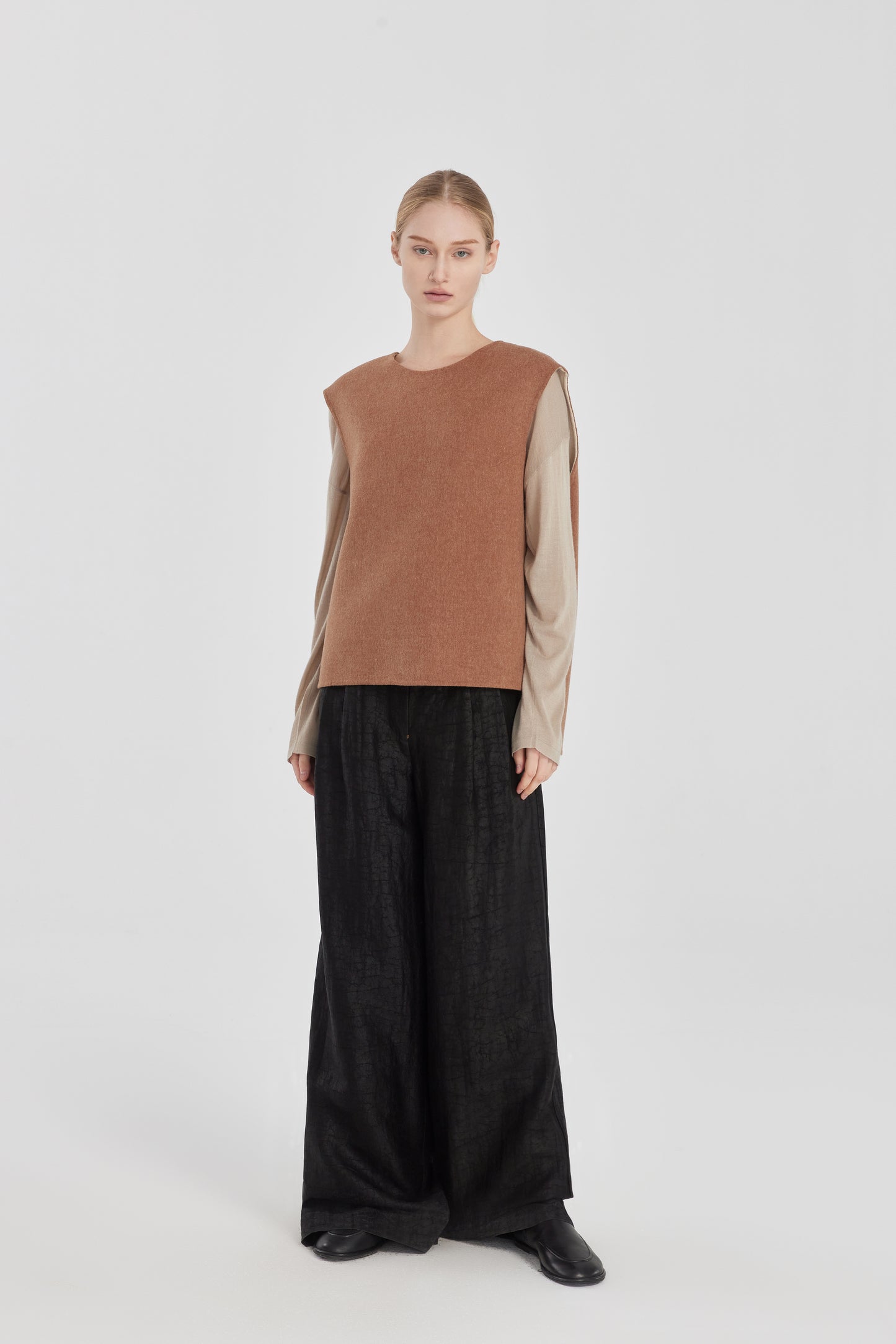 Simple Double-Faced Loden Vest
