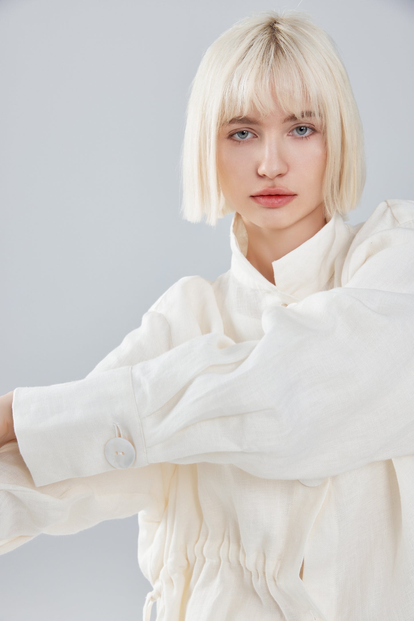 Black Linen Button-up
