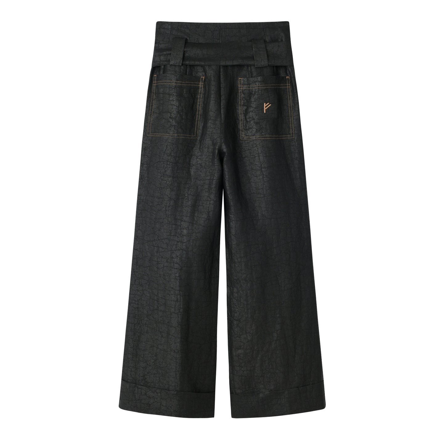 Flared Tea Silk Trousers