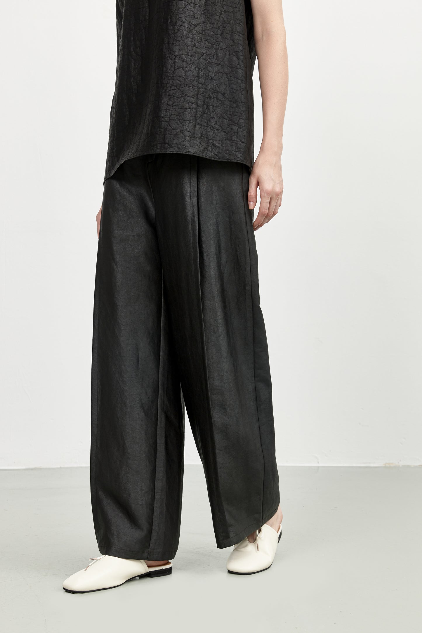 Straight-Leg Tea Silk Trousers