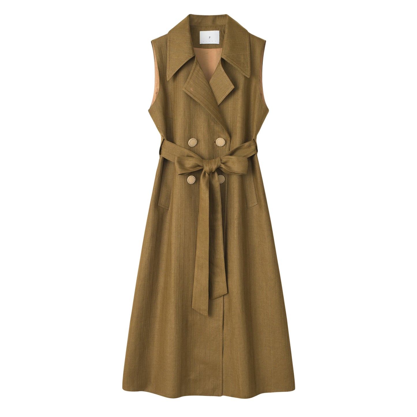 Sleeveless Linen Button-Up Dress