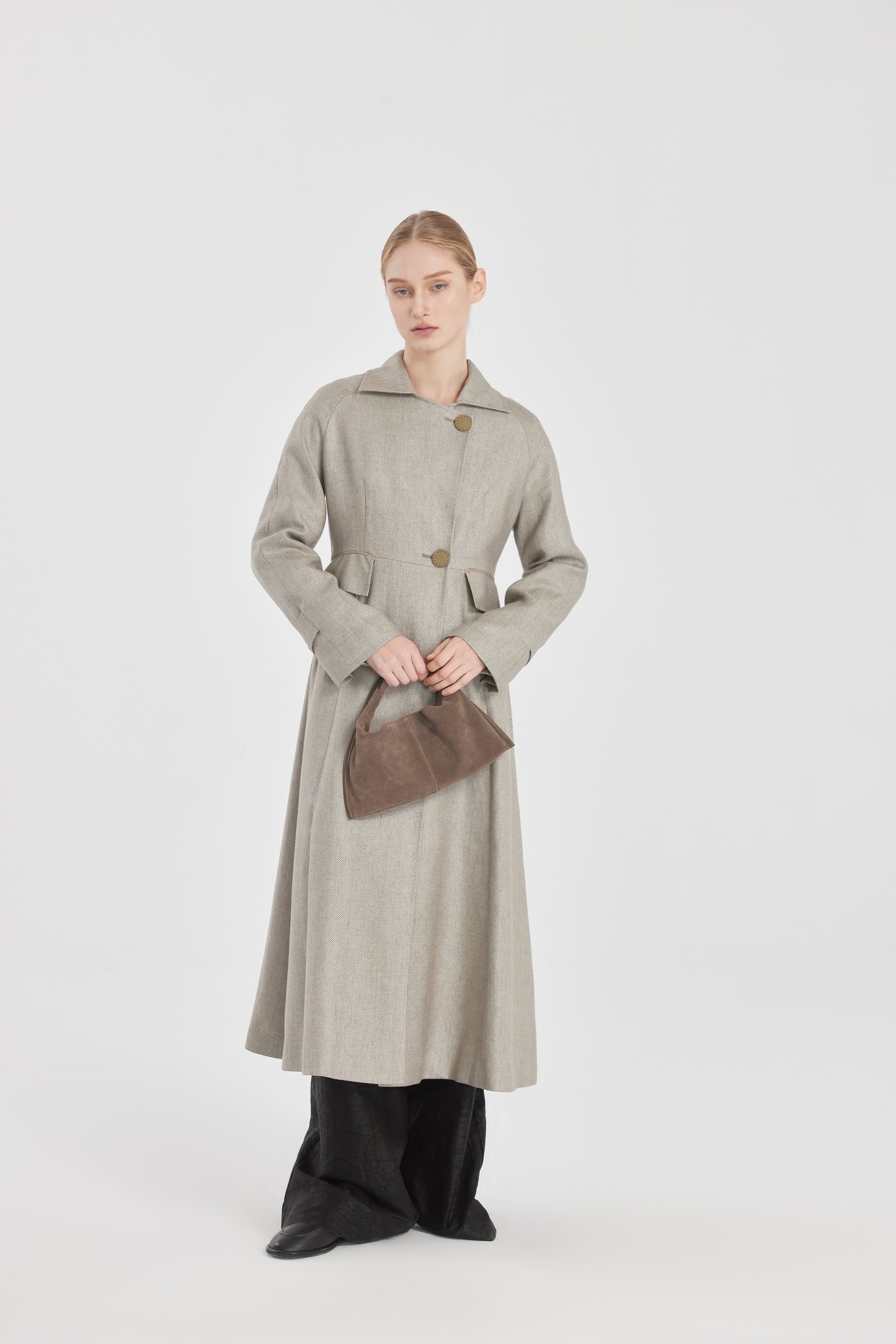 Long Linen Trench Coat