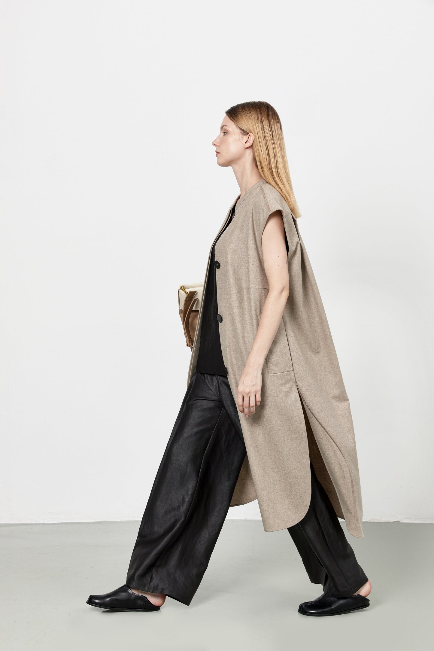 Round-Neck Loden Coat Dress