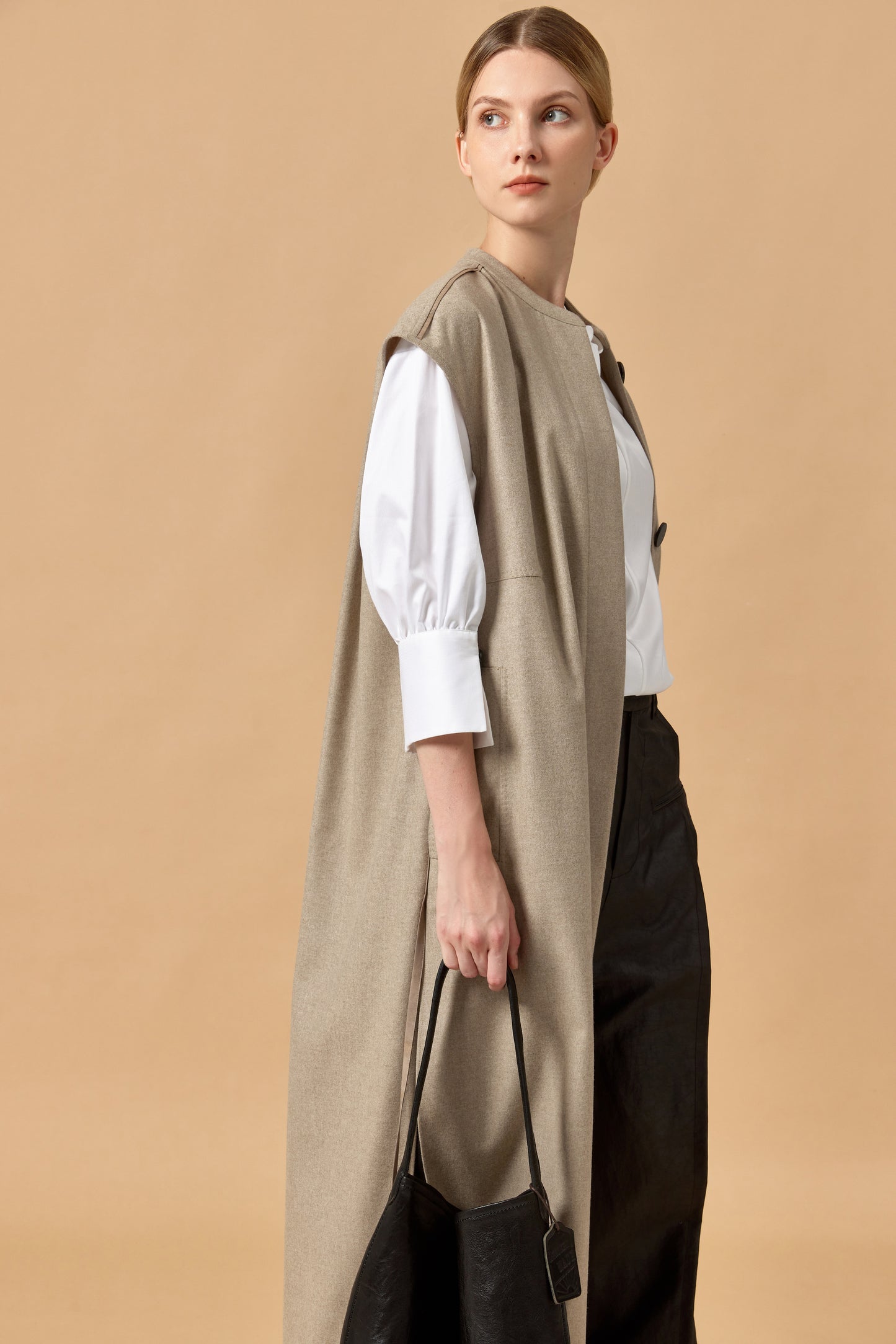 Round-Neck Loden Coat Dress