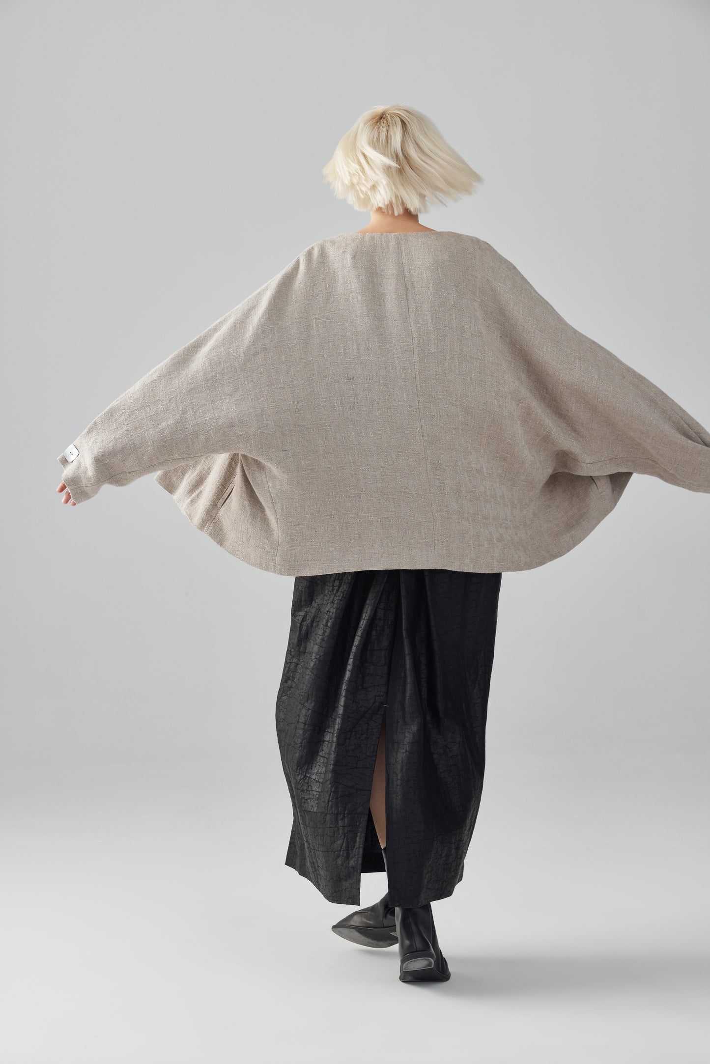 Button-Up Linen Cardigan