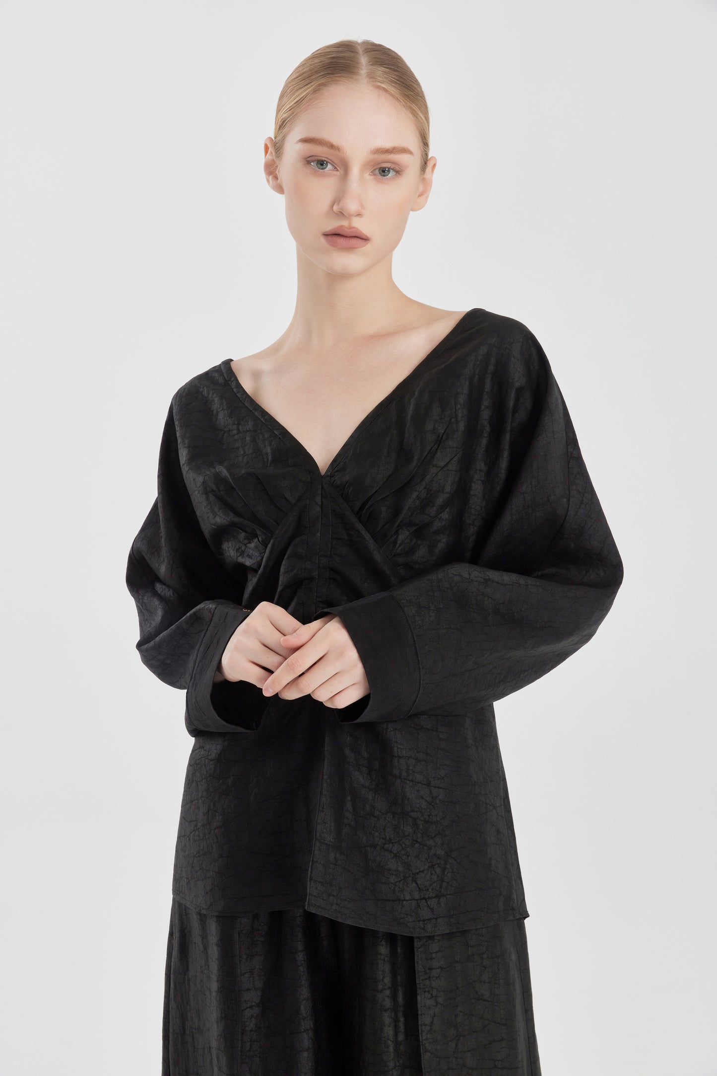 Cinched Tea Silk Shirt