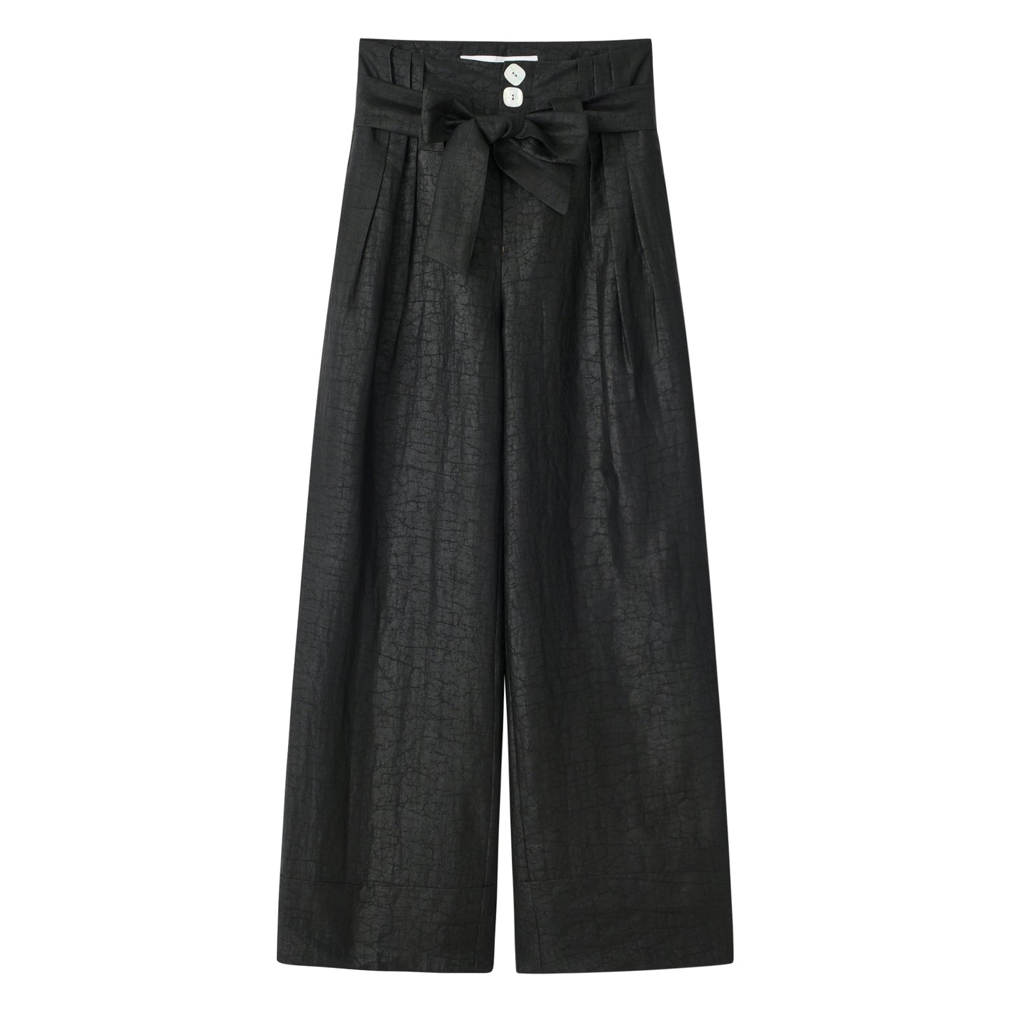 Wide-Leg Tea Silk Trousers