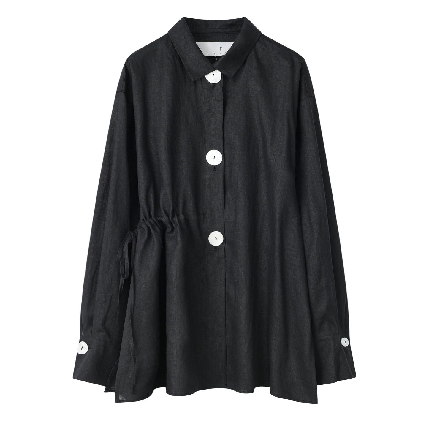 Black Linen Button-up