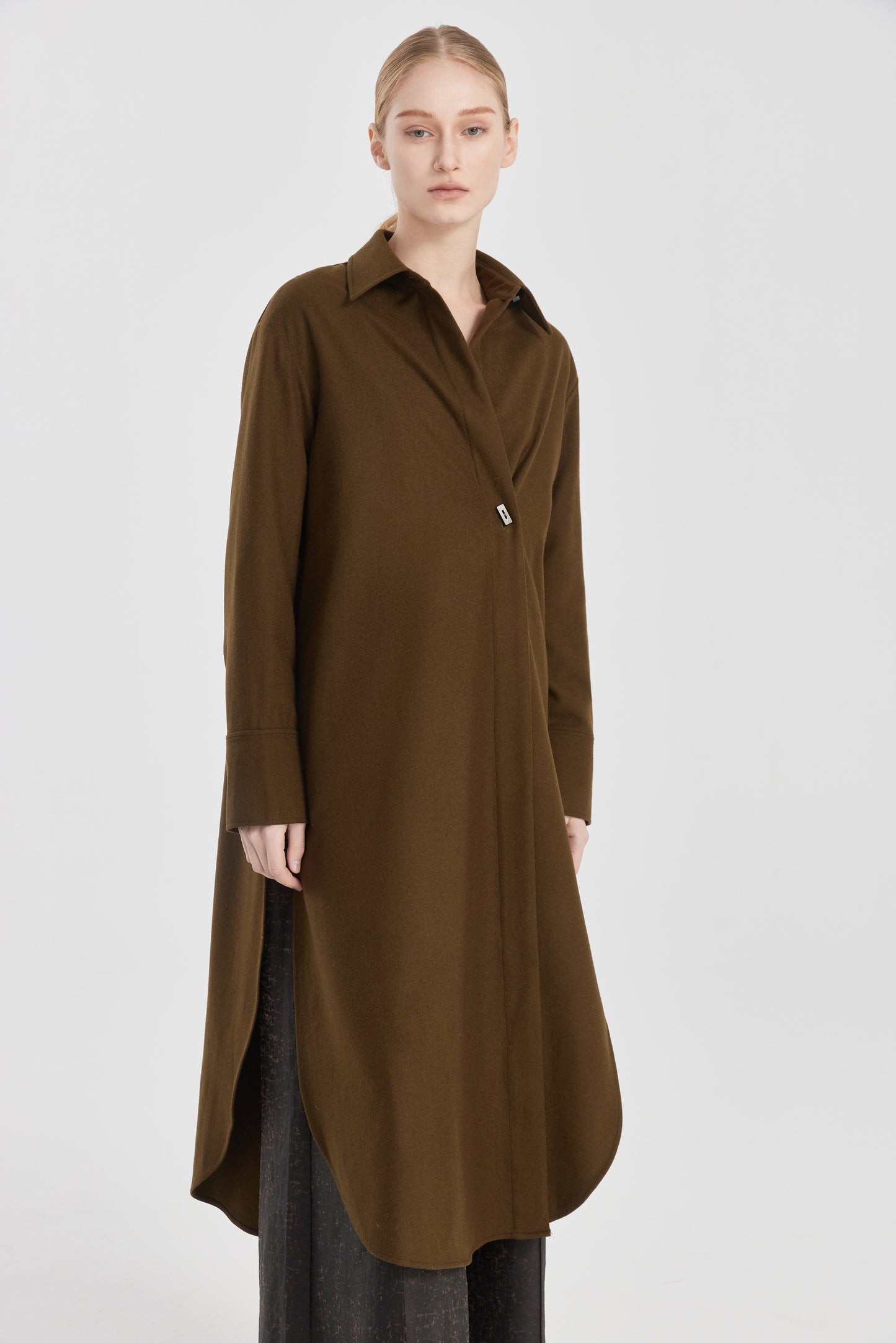 Long Rounded Loden Coat Dress