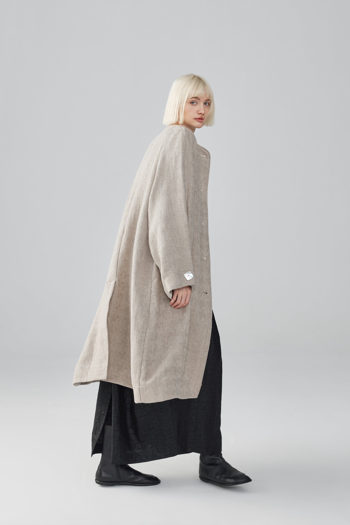 Linen Button-Up Coat