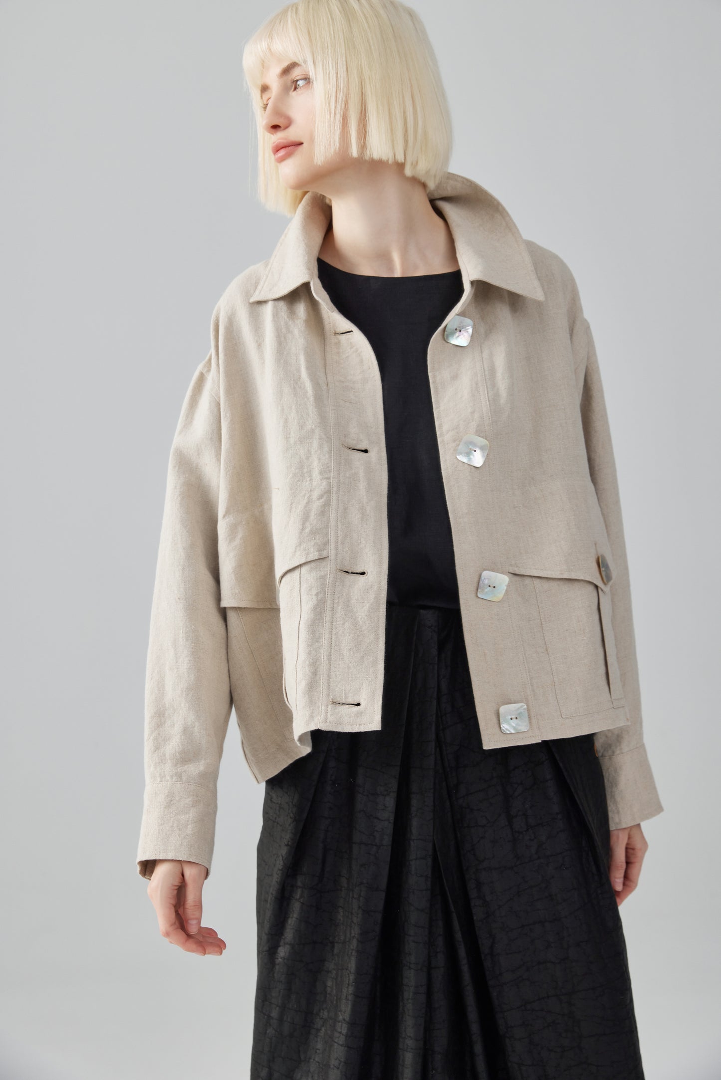 Beige Linen Jacket