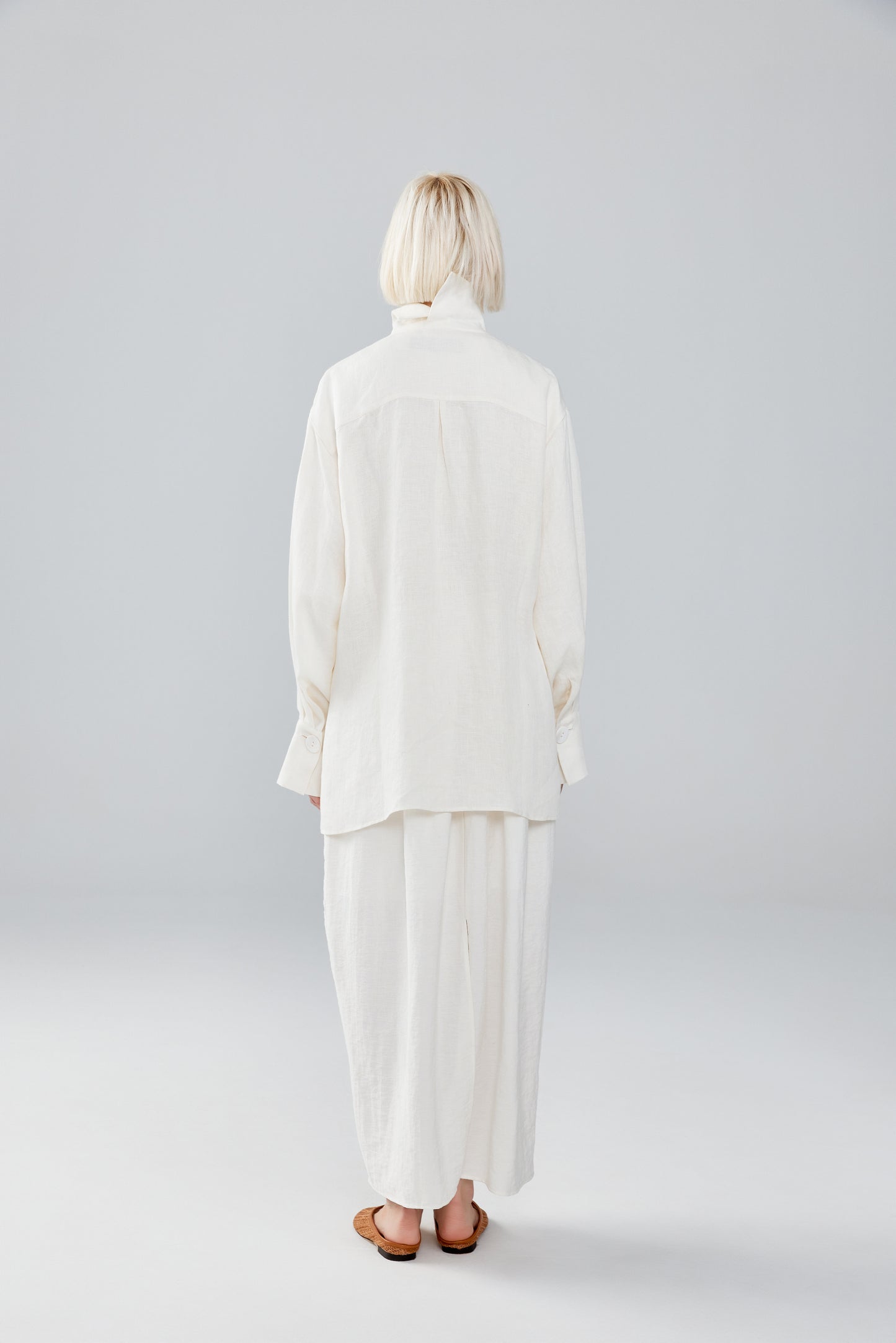 White Linen Button-Up