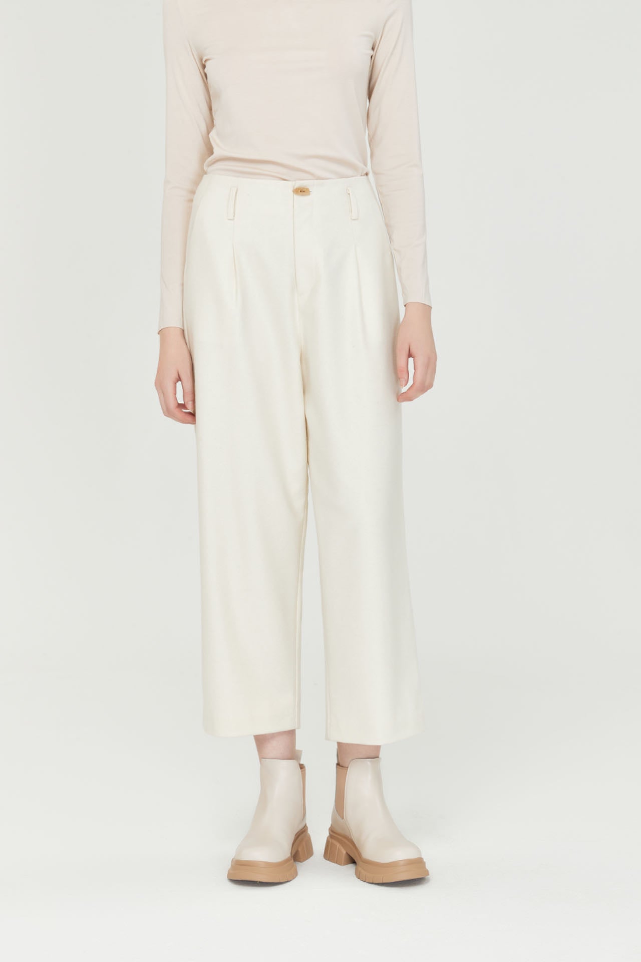 Cropped Wool Trousers