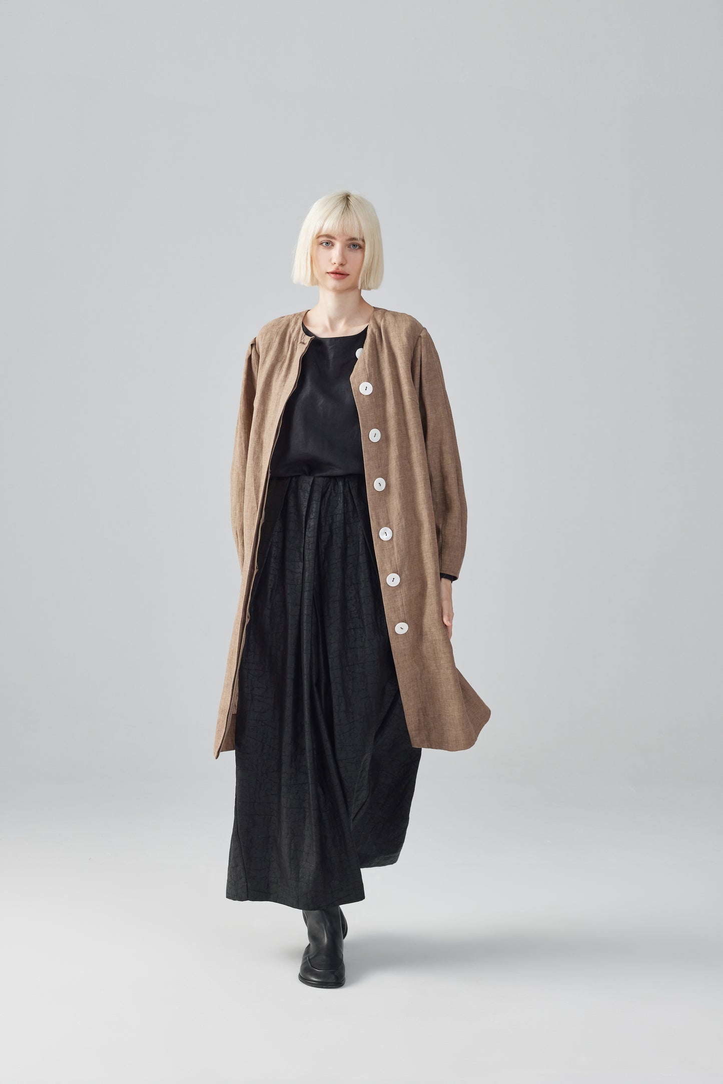 Linen Button-Up Dress