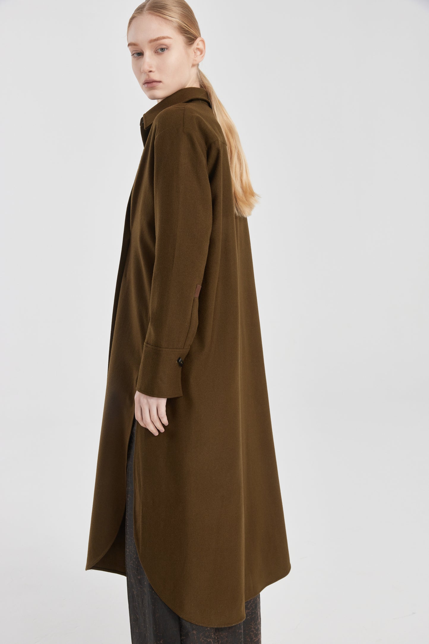 Long Rounded Loden Coat Dress