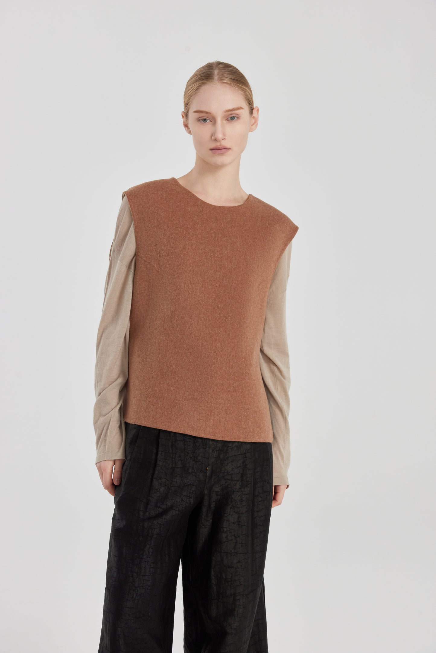 Simple Double-Faced Loden Vest