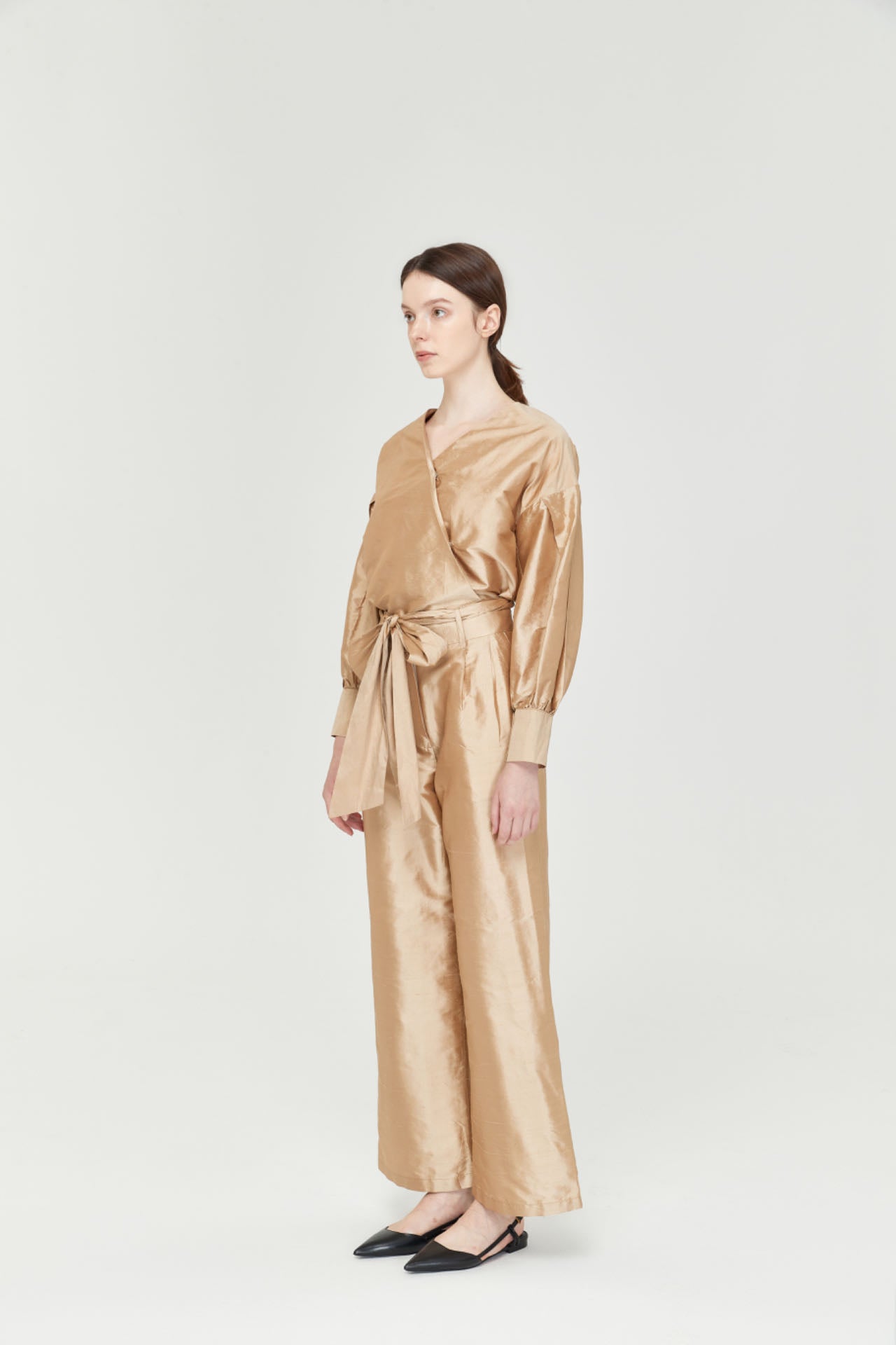 Wide-Leg Thai Silk Trousers