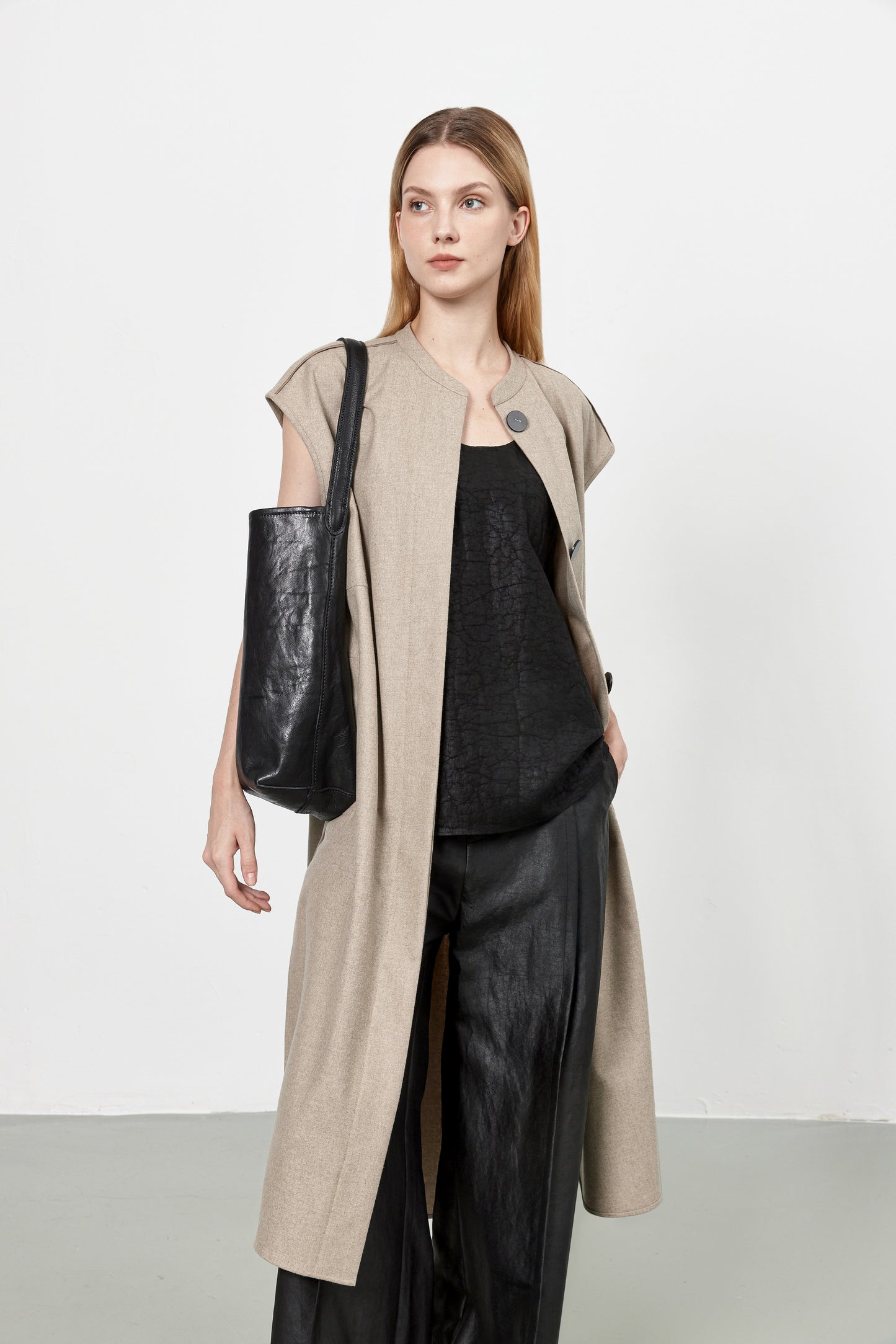 Round-Neck Loden Coat Dress