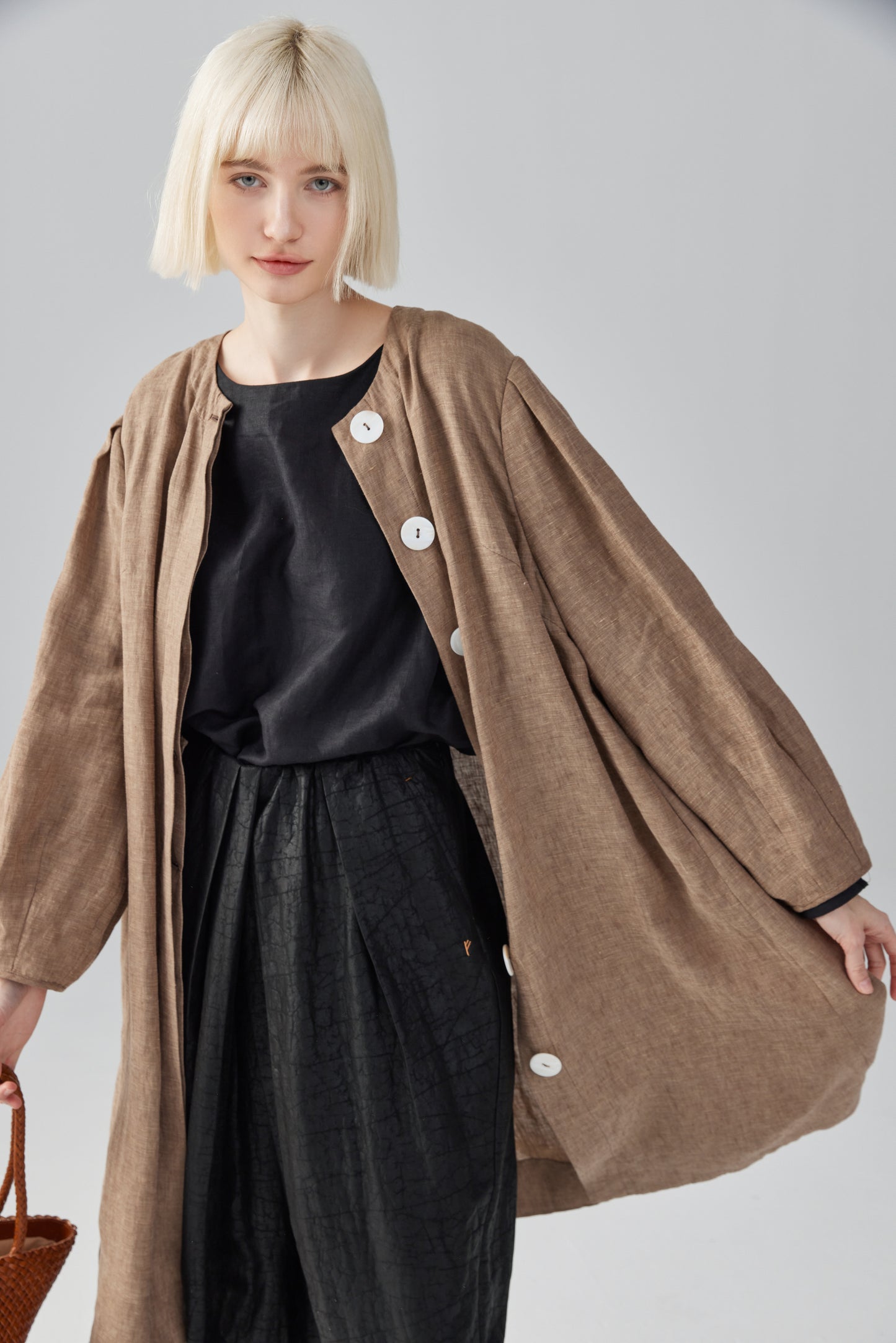 Linen Button-Up Dress