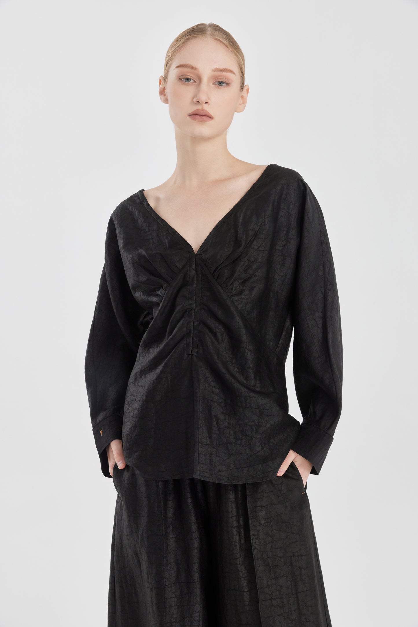 Cinched Tea Silk Shirt
