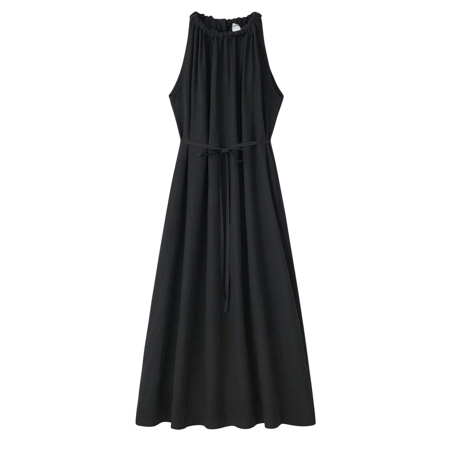 Sleeveless Linen Dress With a Belt