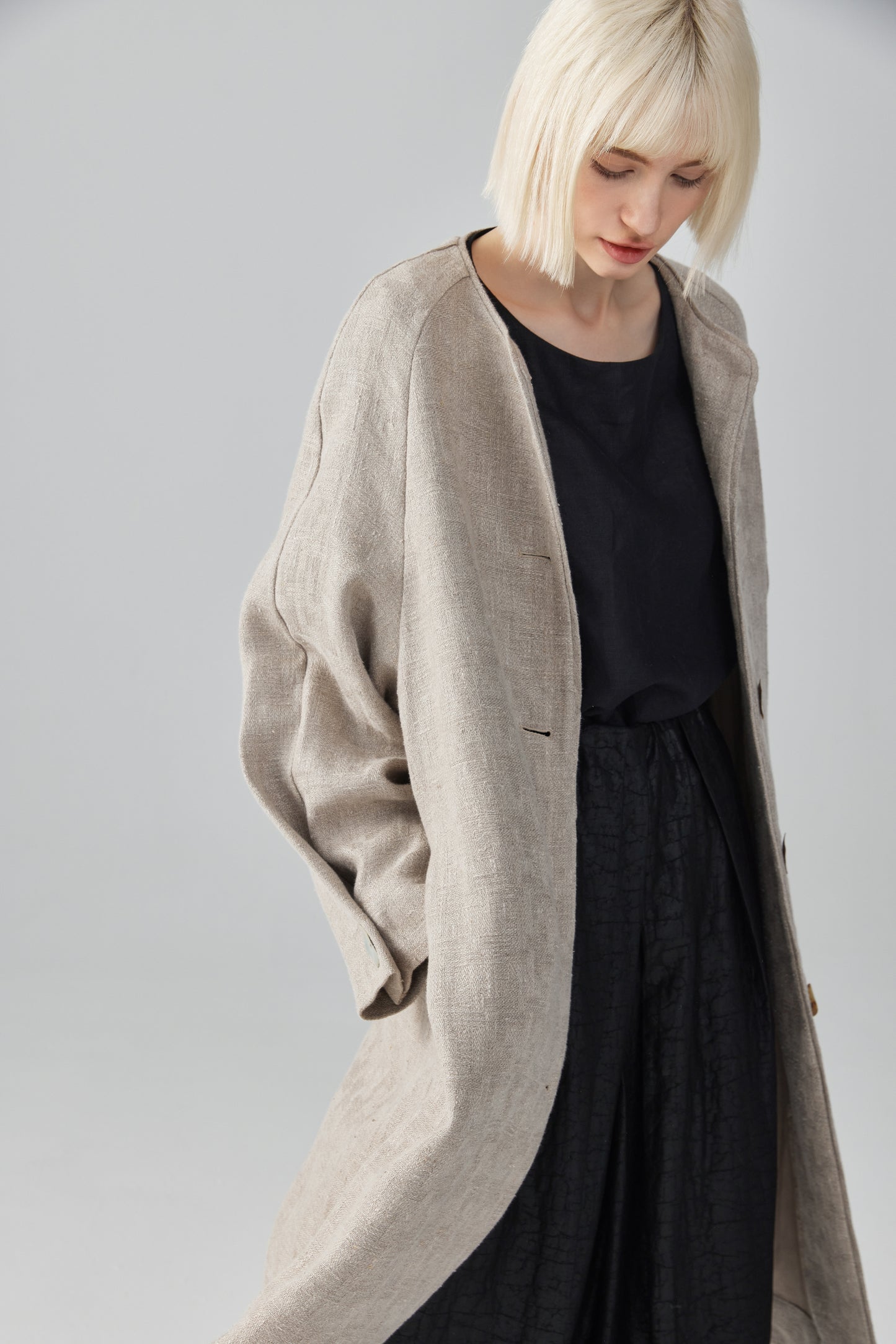 Linen Button-Up Coat
