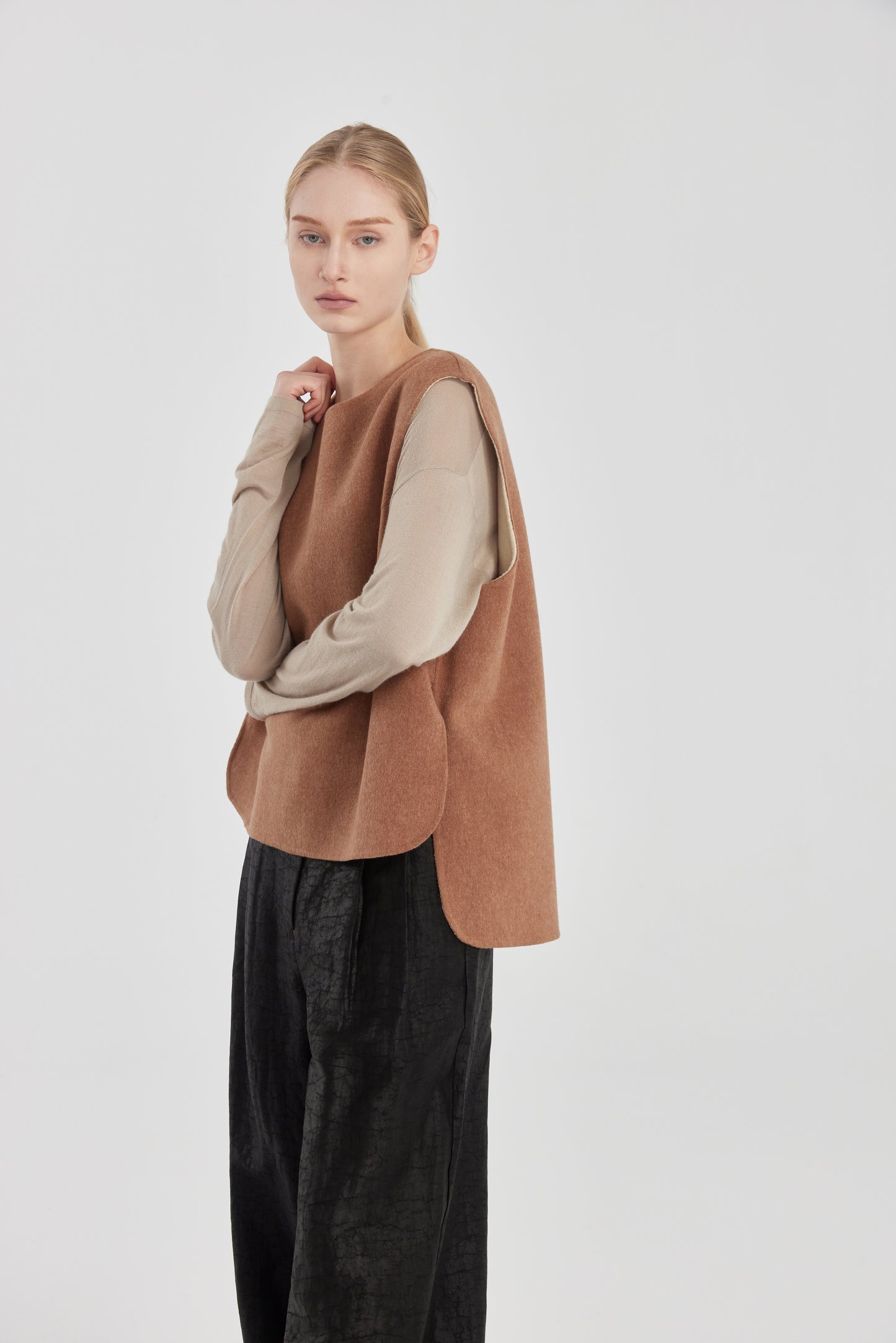 Simple Double-Faced Loden Vest