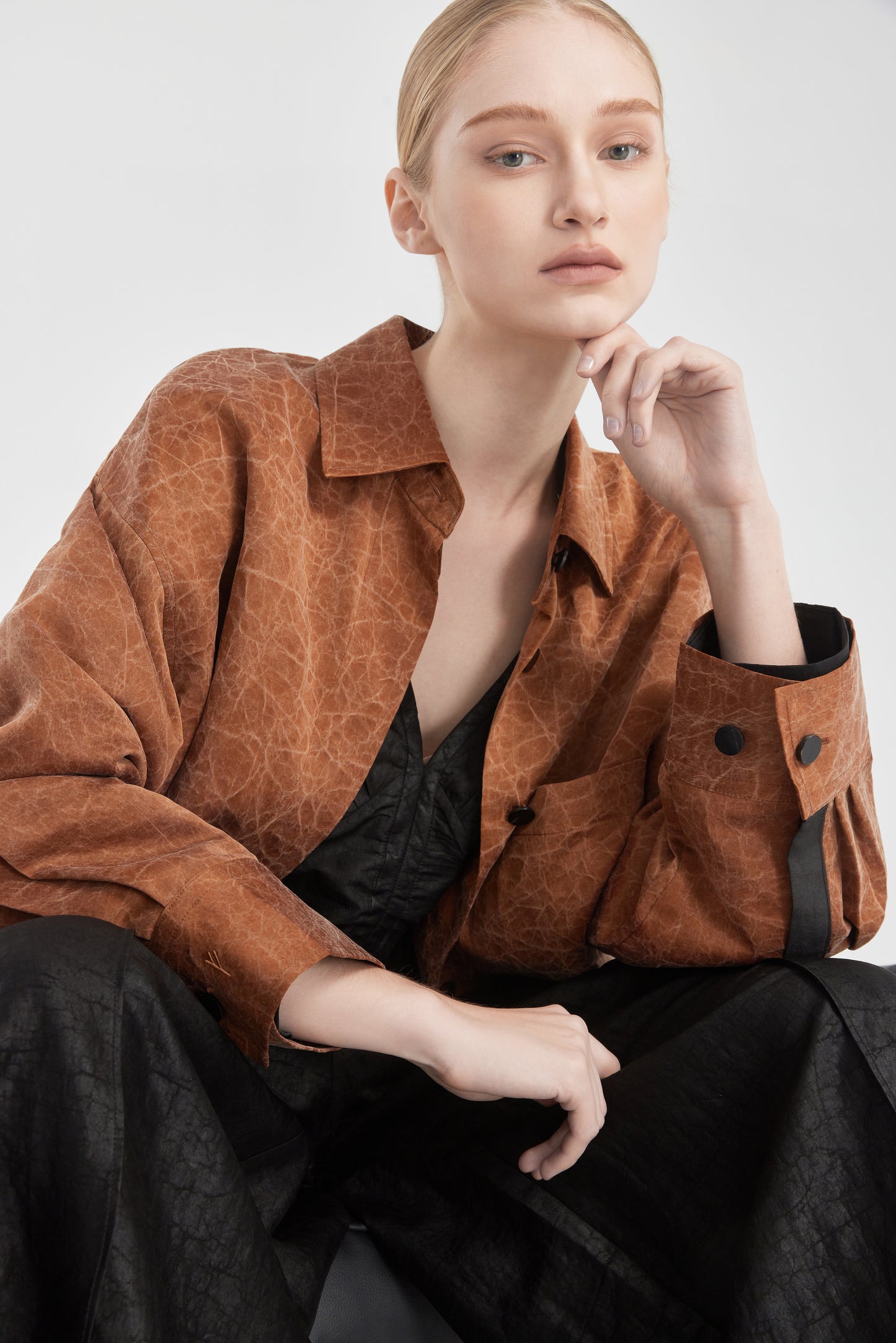 Brown Tea Silk Shirt