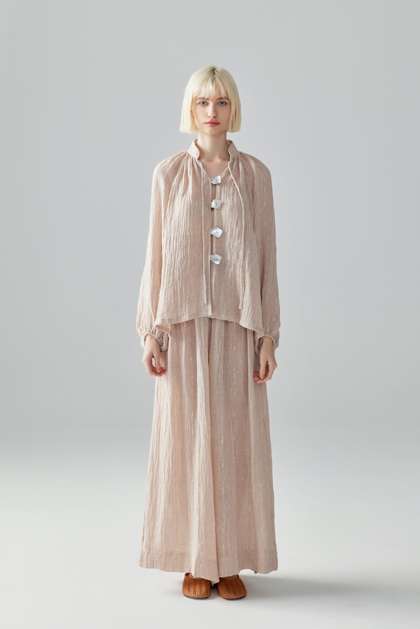 Pink Linen Blouse