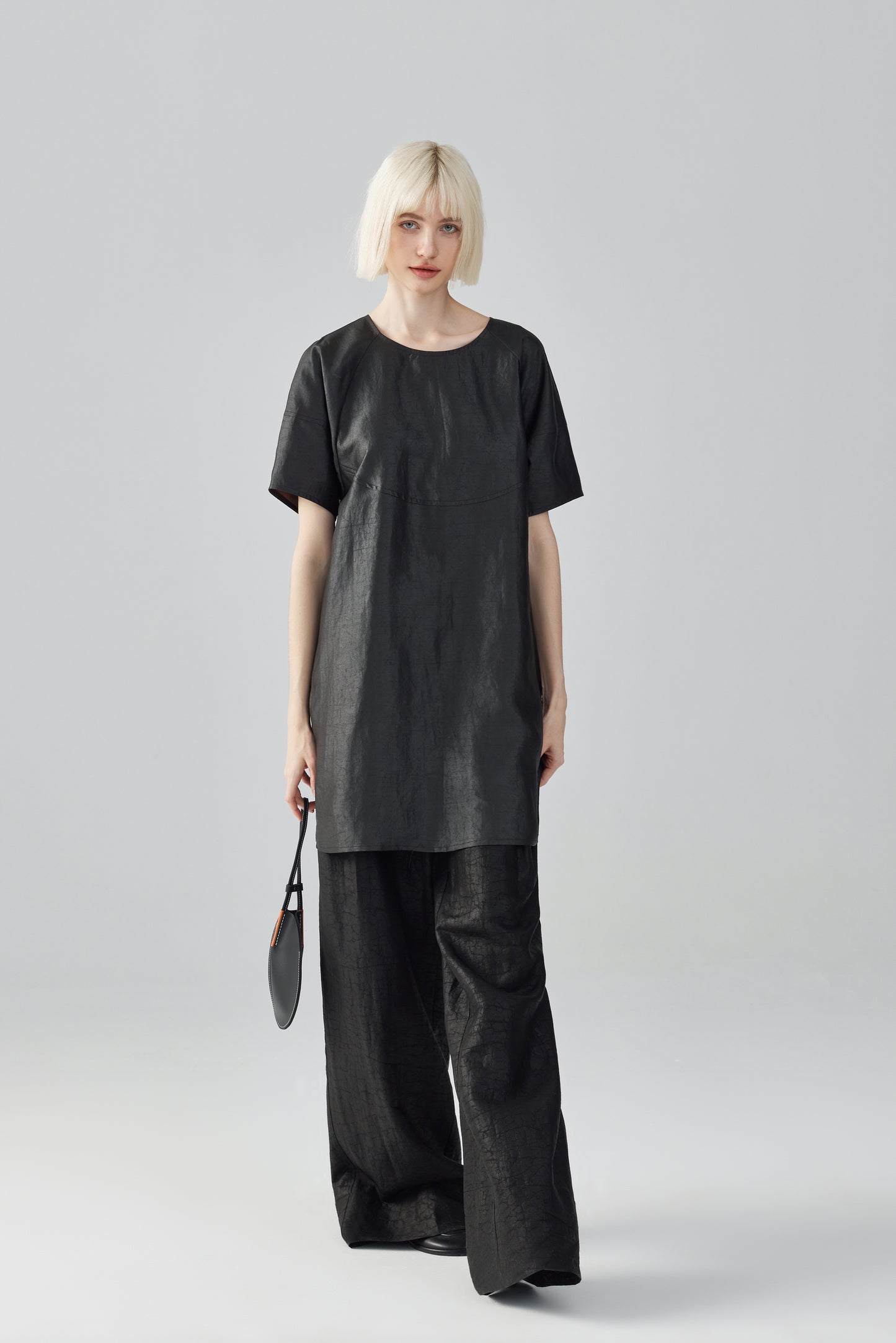 Wide-Leg Tea Silk Trousers