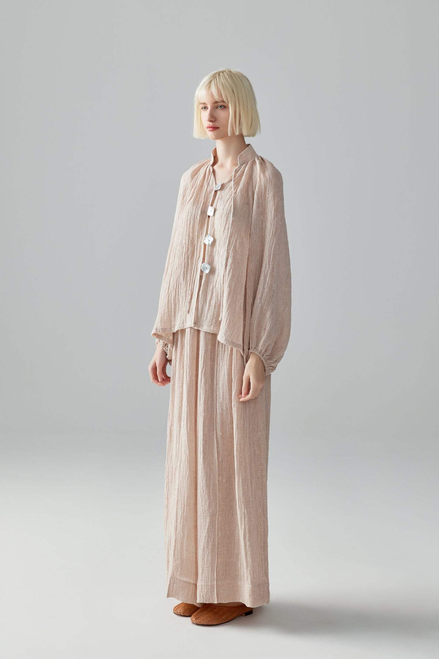Pink Linen Blouse