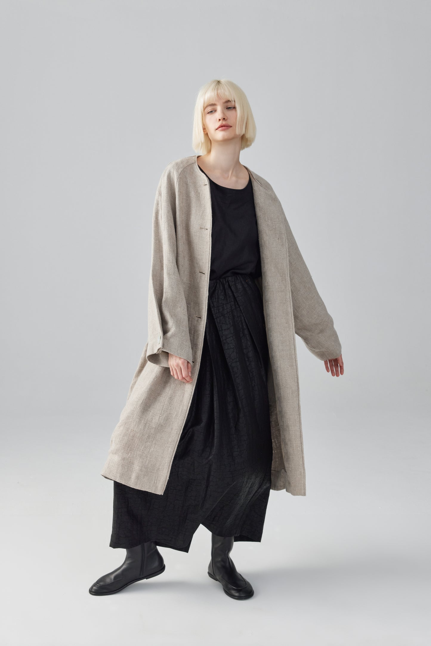 Linen Button-Up Coat