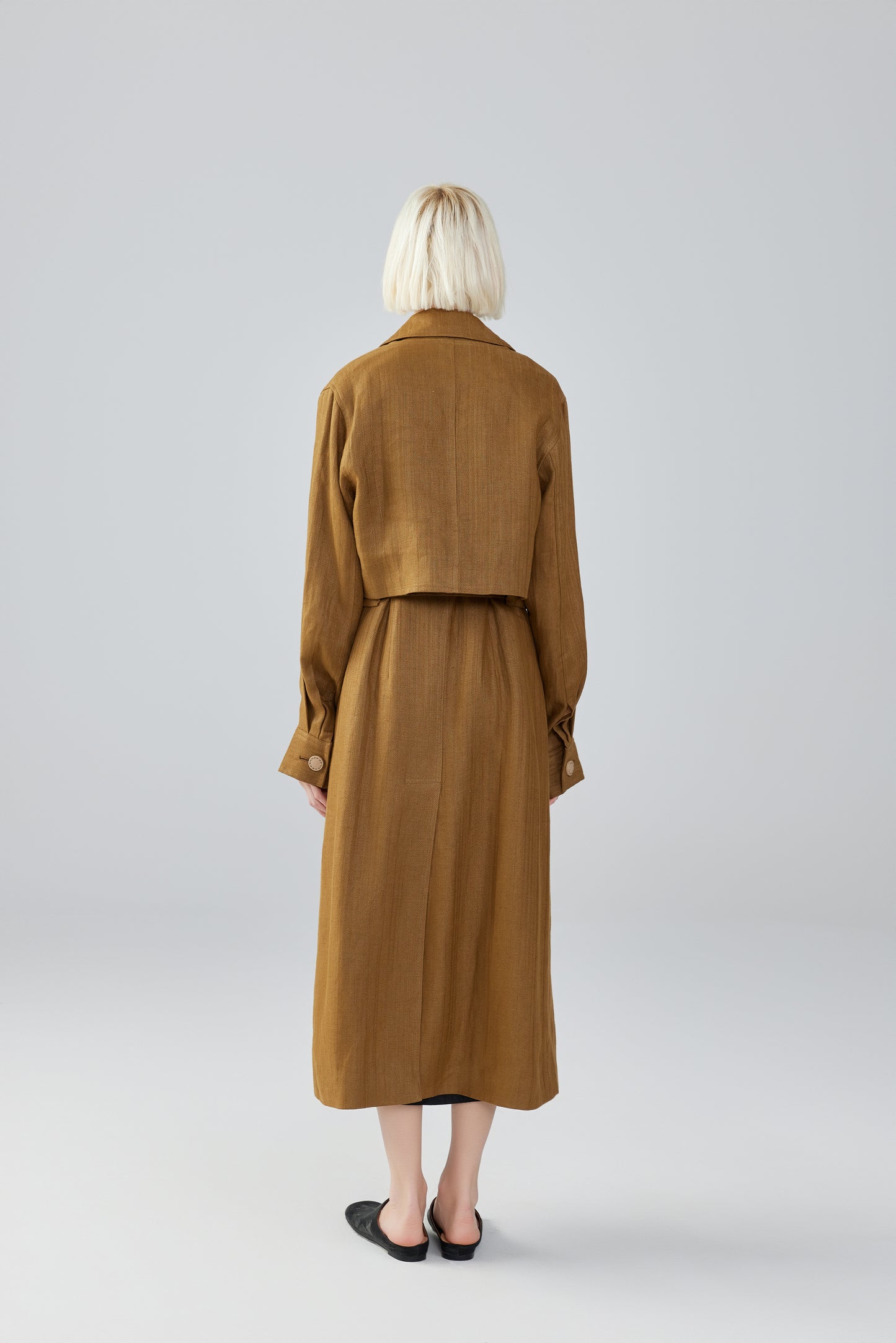 Sleeveless Linen Button-Up Dress