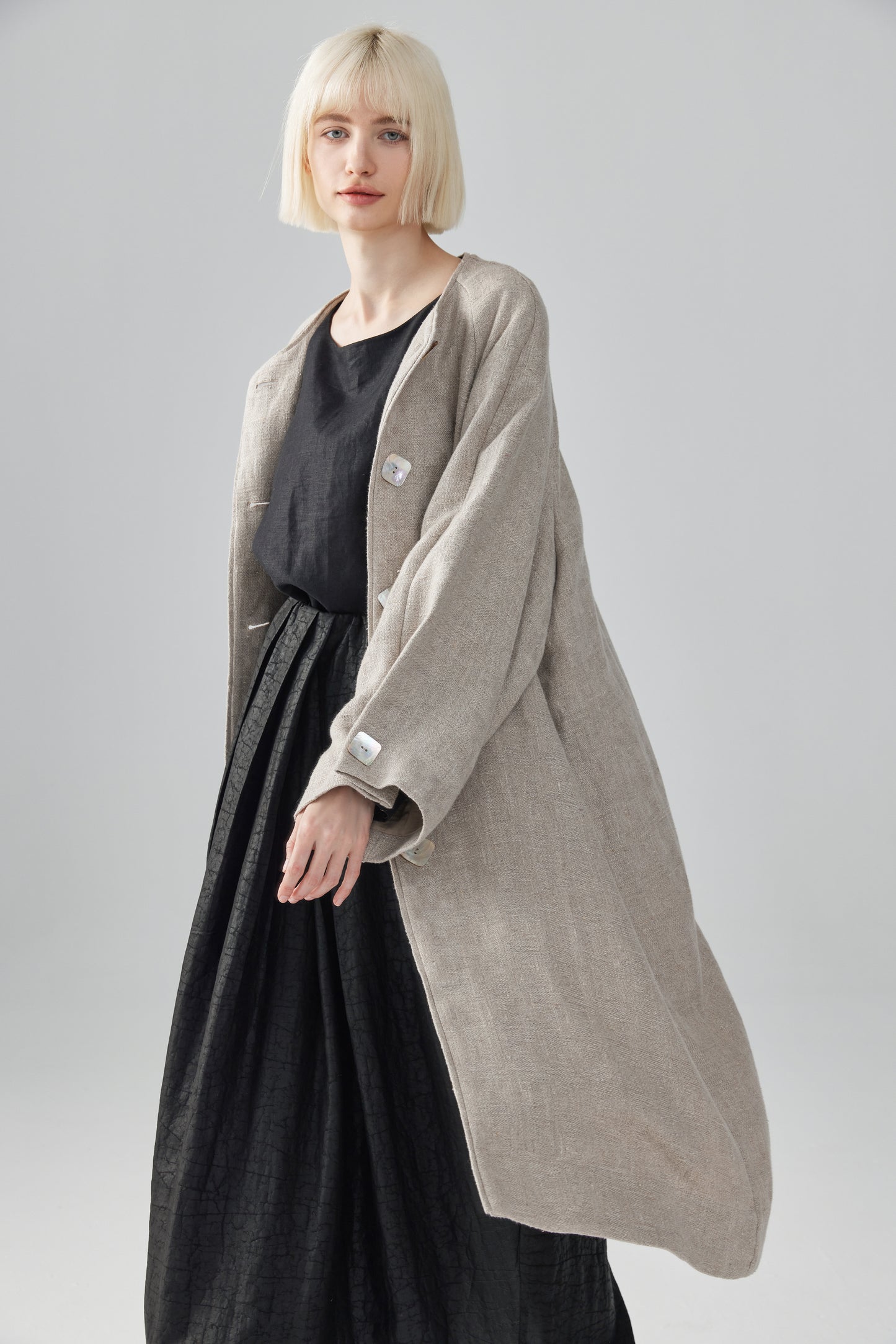 Linen Button-Up Coat