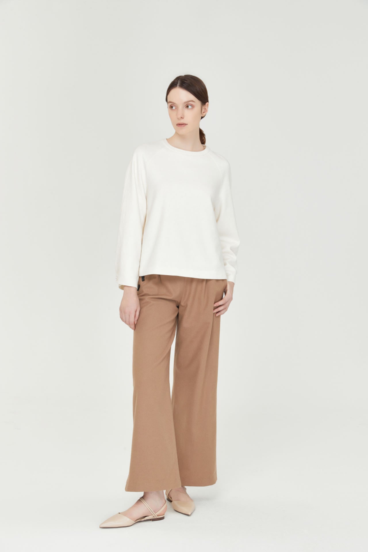 Wide-Leg Loden Trousers
