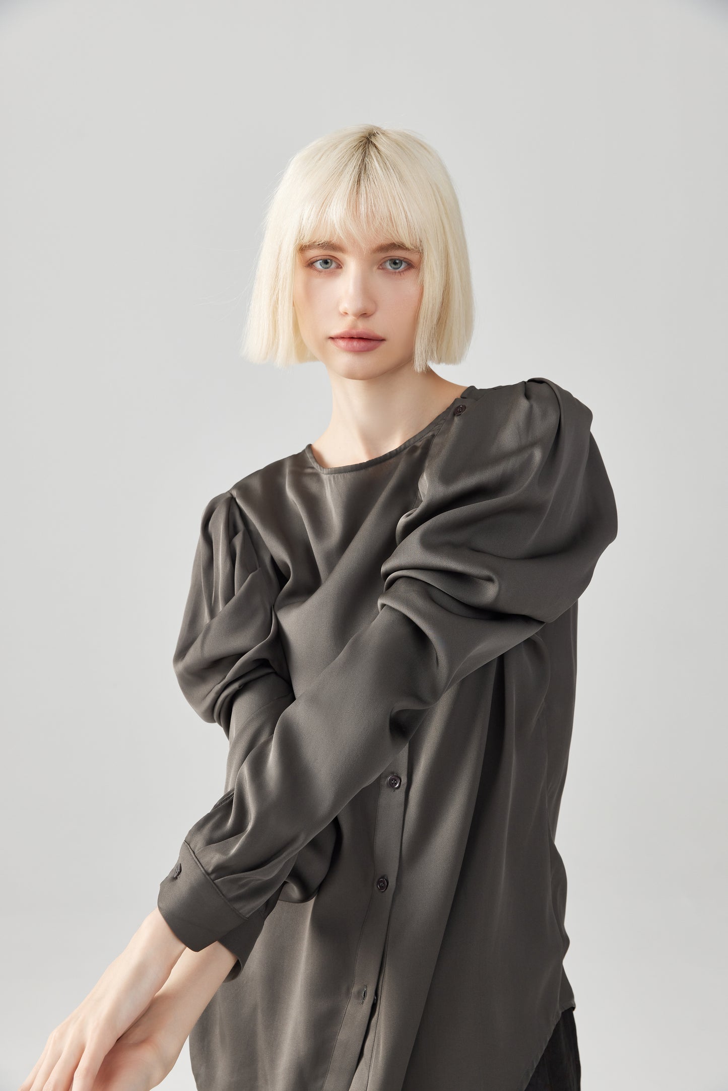 Ruffled Silk Blouse