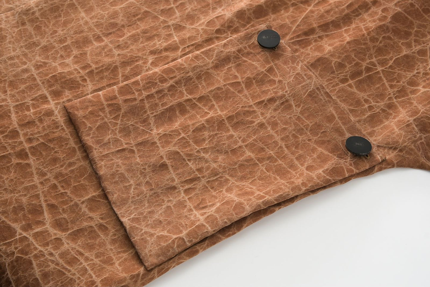 Tea Silk Shirt With Movable Pockets