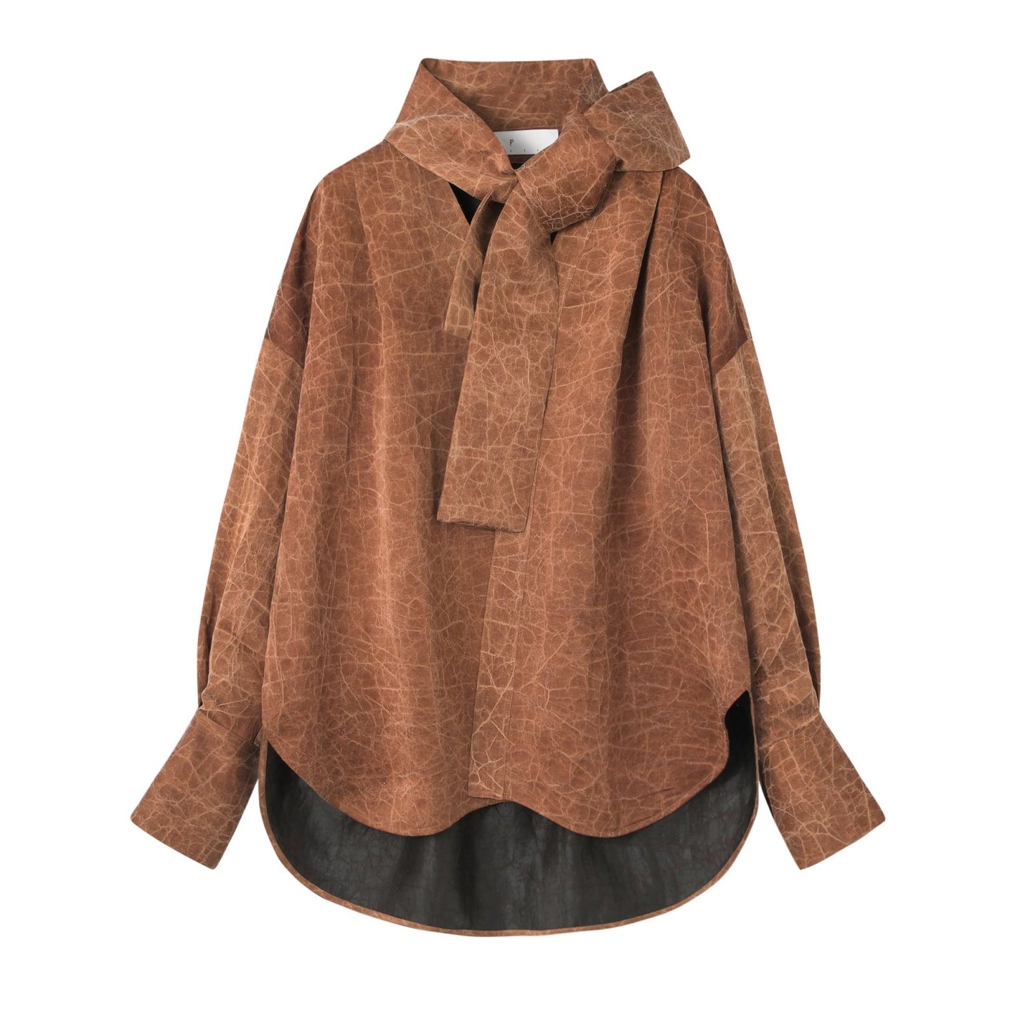 Loose-Fitting Tea Silk Shirt