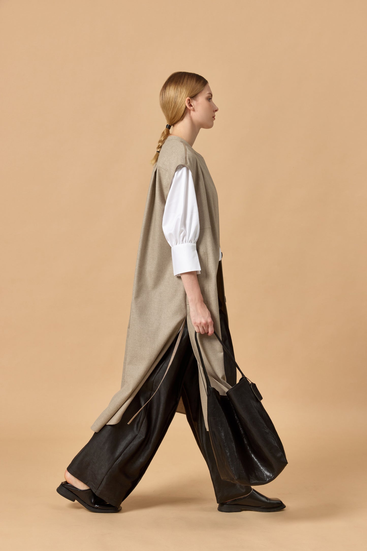 Round-Neck Loden Coat Dress