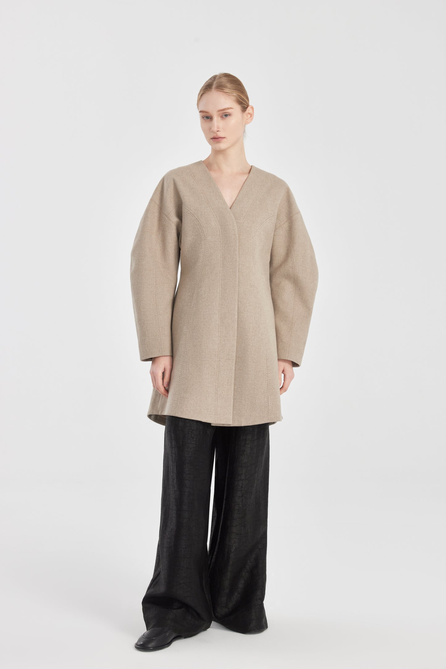 Round-Shoulder Loden Coat