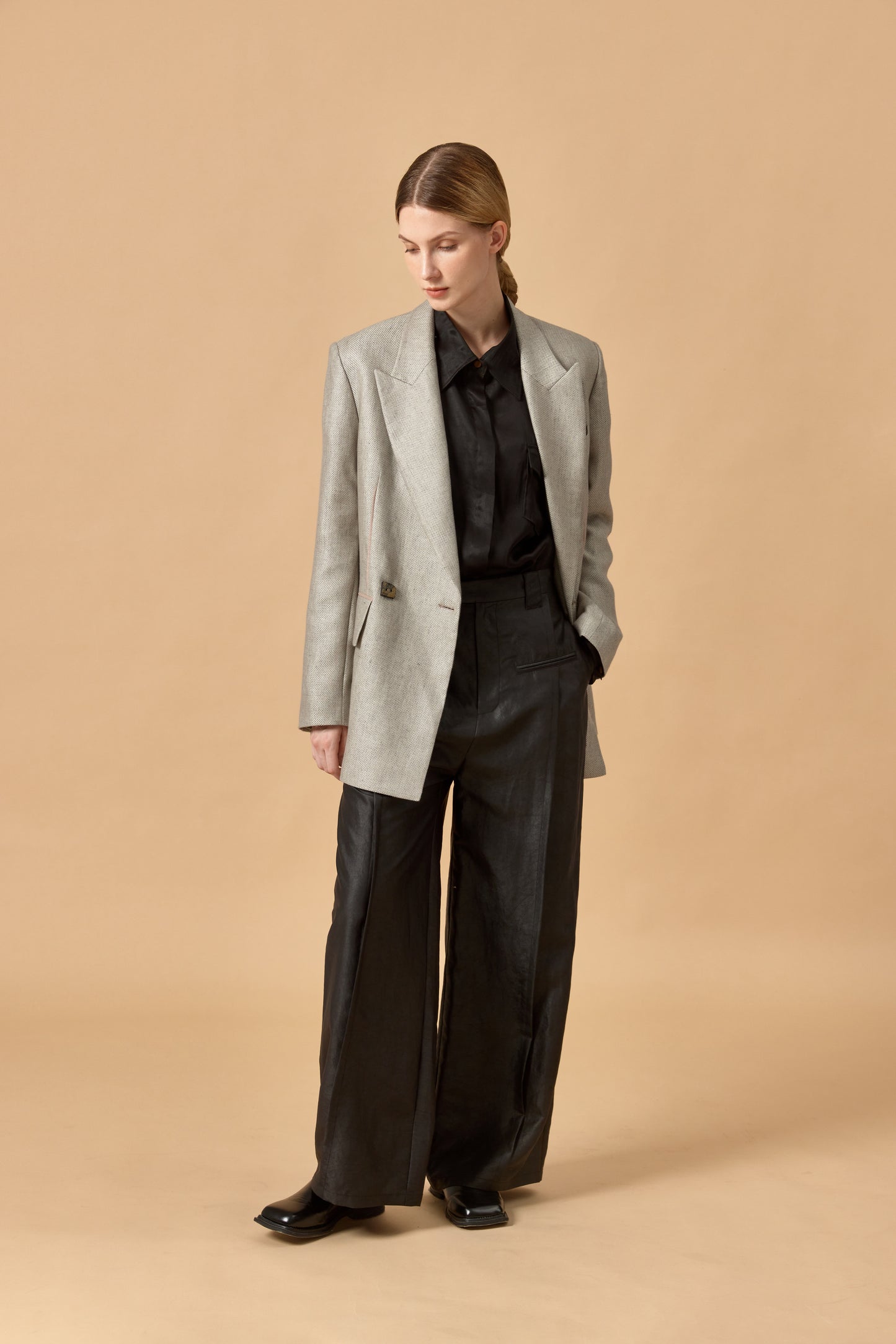 Long Linen Blazer