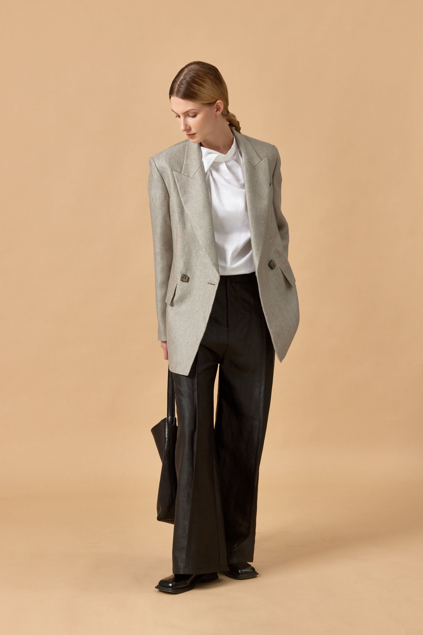 Twisted Collar Cotton Shirt