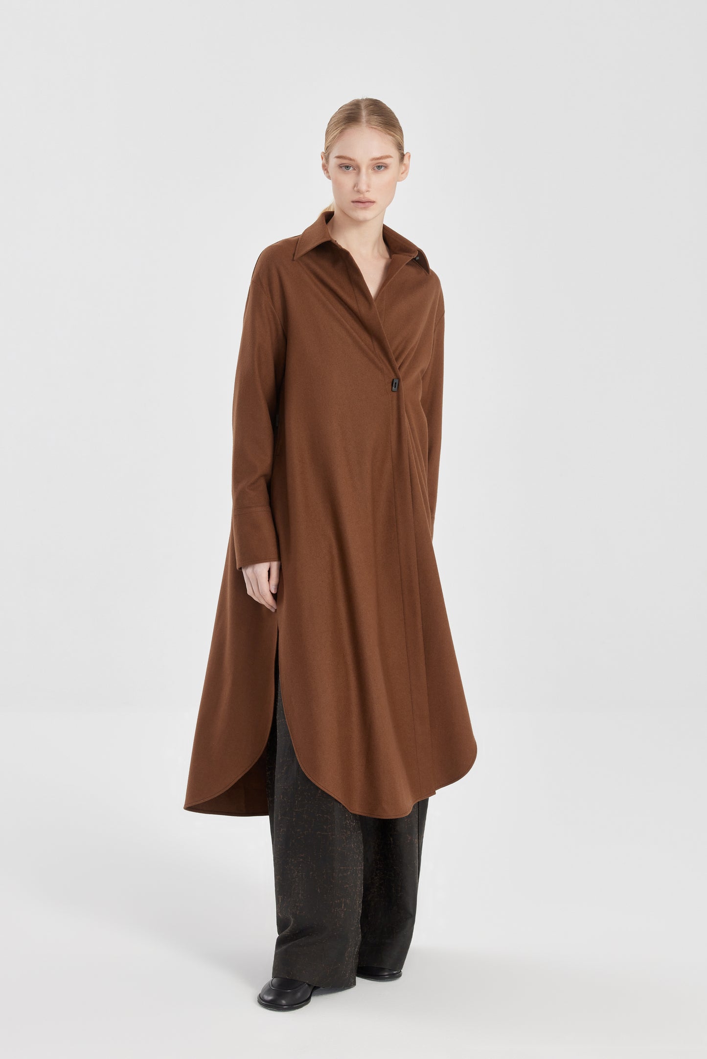 Long Rounded Loden Coat Dress